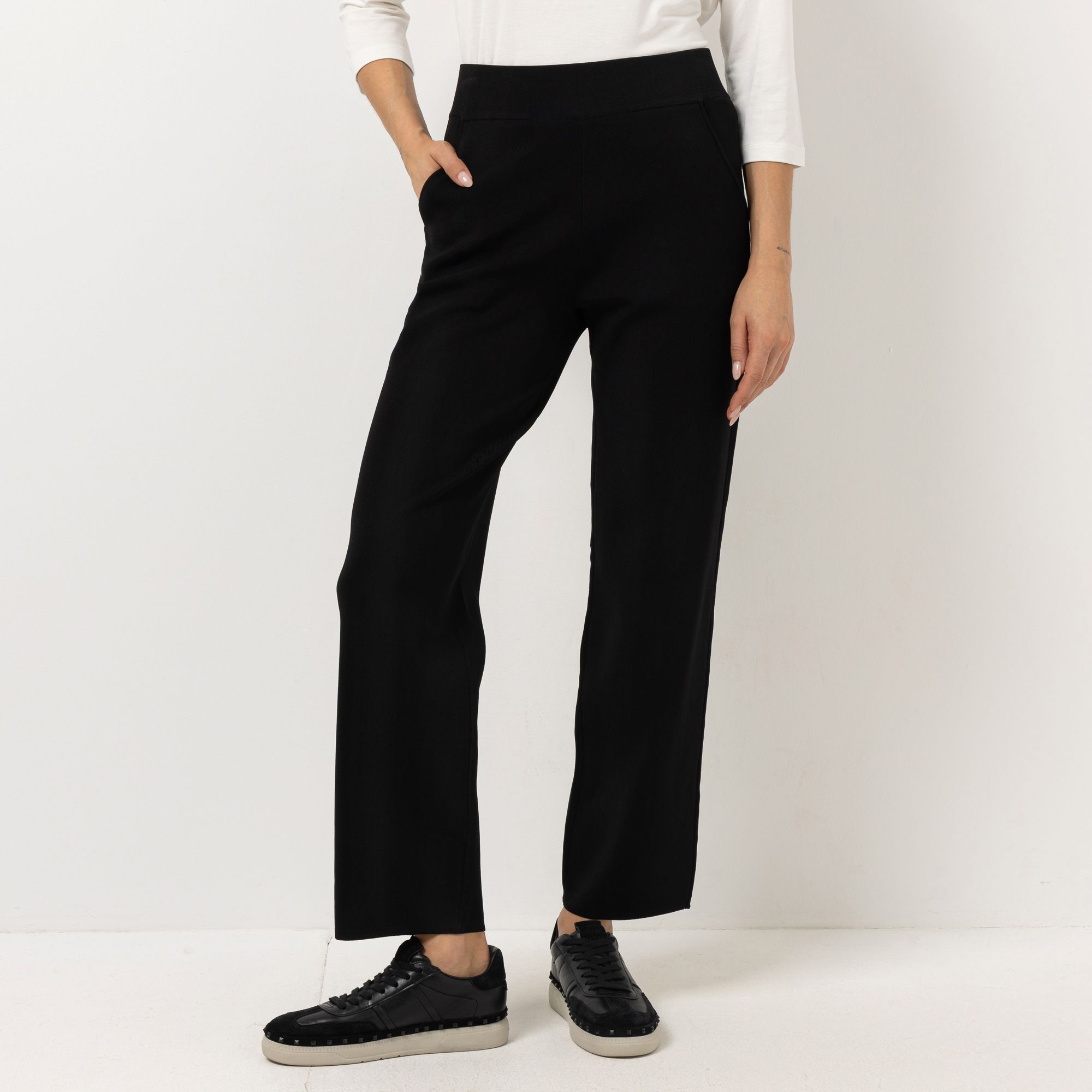 STEFFEN SCHRAUT Strickhose lange Form Rundumdehnbund weites Bein