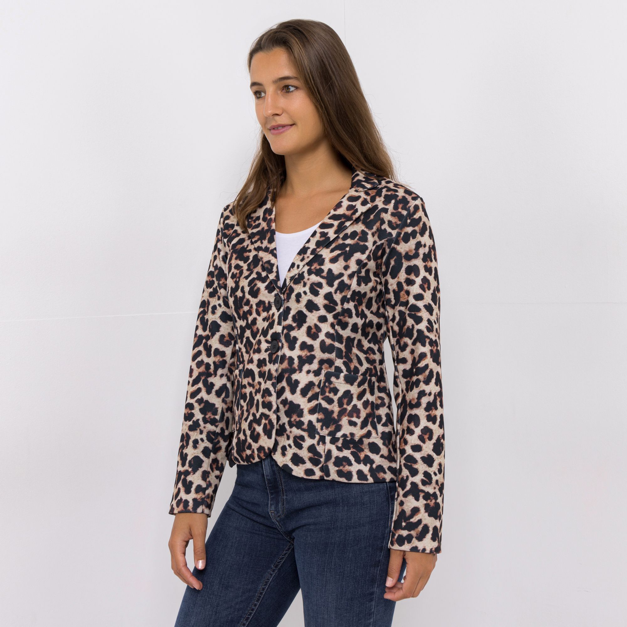 DINE 'N' DANCE Blazer, 1/1-Arm aufgesetzte Taschen 2 Knöpfe figurbetont