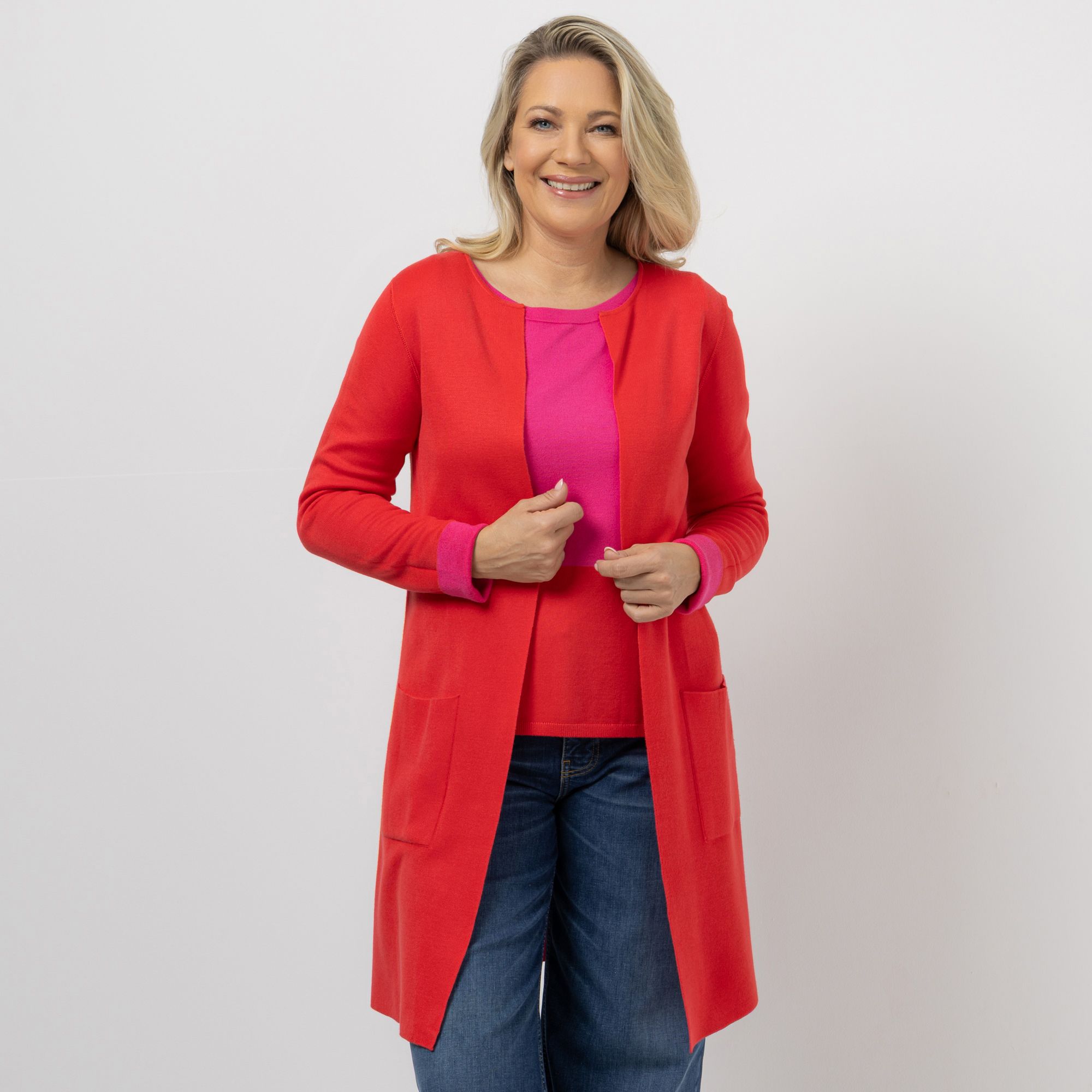 ANNA VON GRIESHEIM Longcardigan, 1/1-Arm Viskose-Mischung wendbar figurumspielend