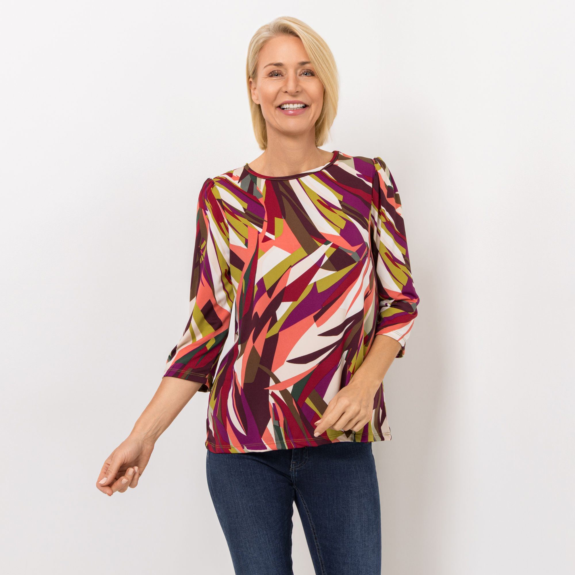 KIM & CO. Shirt, 3/4-Arm Brazil Knit Jersey Rundhalsausschnitt figurumspielend