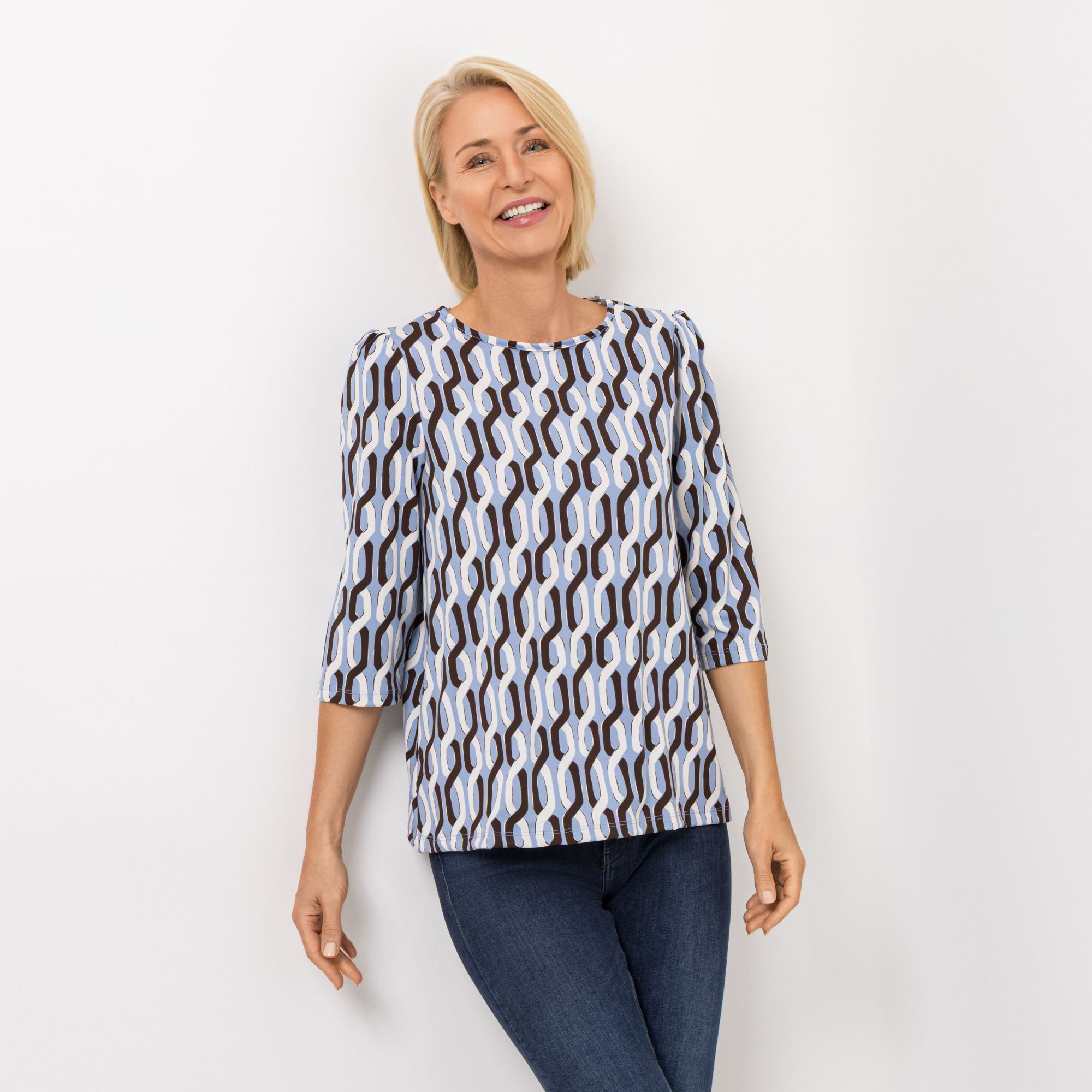 KIM & CO. Shirt, 3/4-Arm Brazil Knit Jersey Rundhalsausschnitt figurumspielend