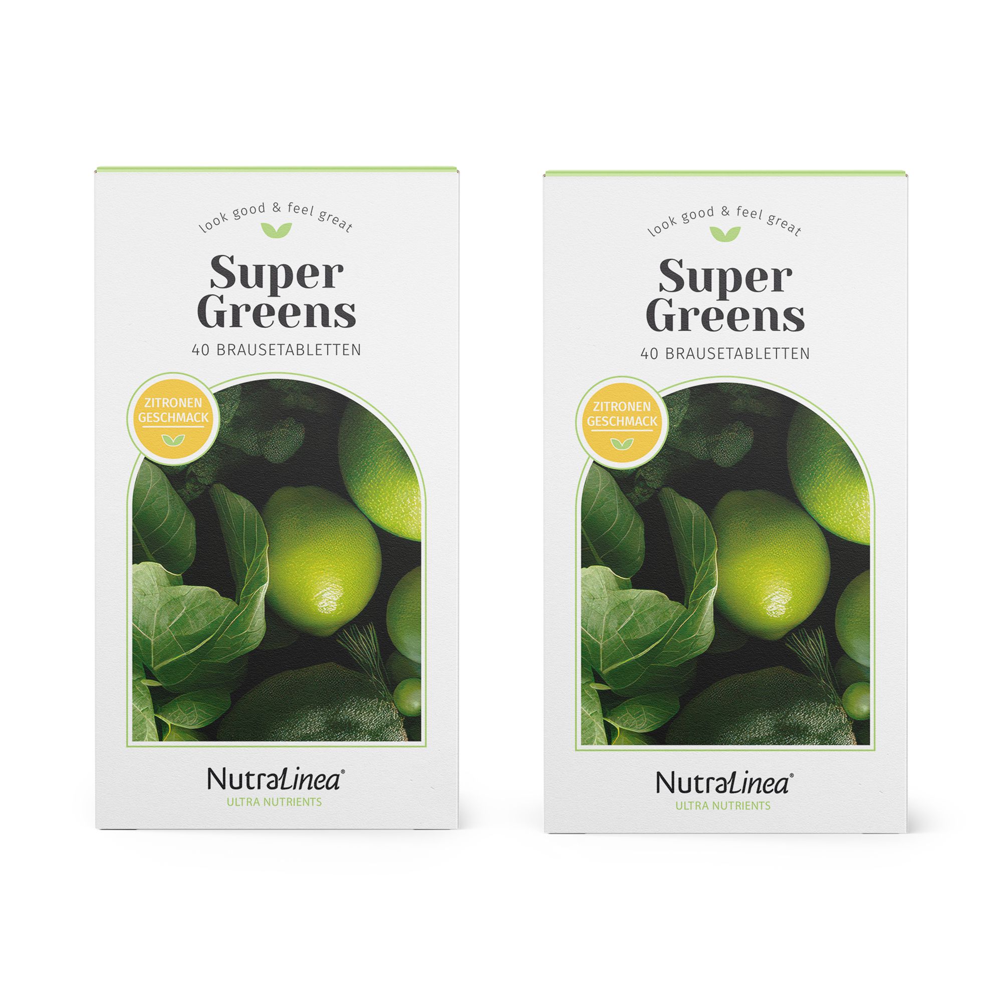 NutraLinea® Supergreens mit Vitaminen & Zink 4x20 Brausetabletten für 80 Tage