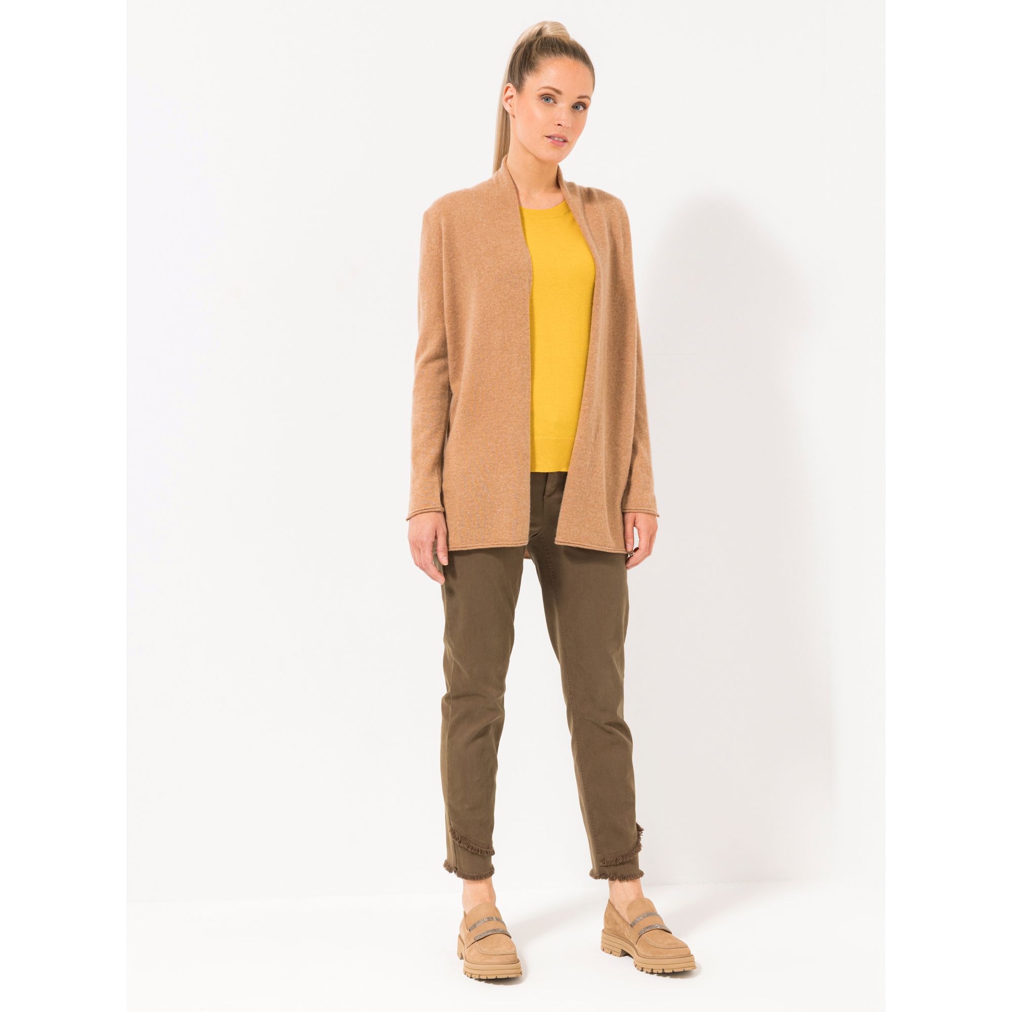 STEFFEN SCHRAUT Longcardigan Deauville 100% Kaschmir leger weit