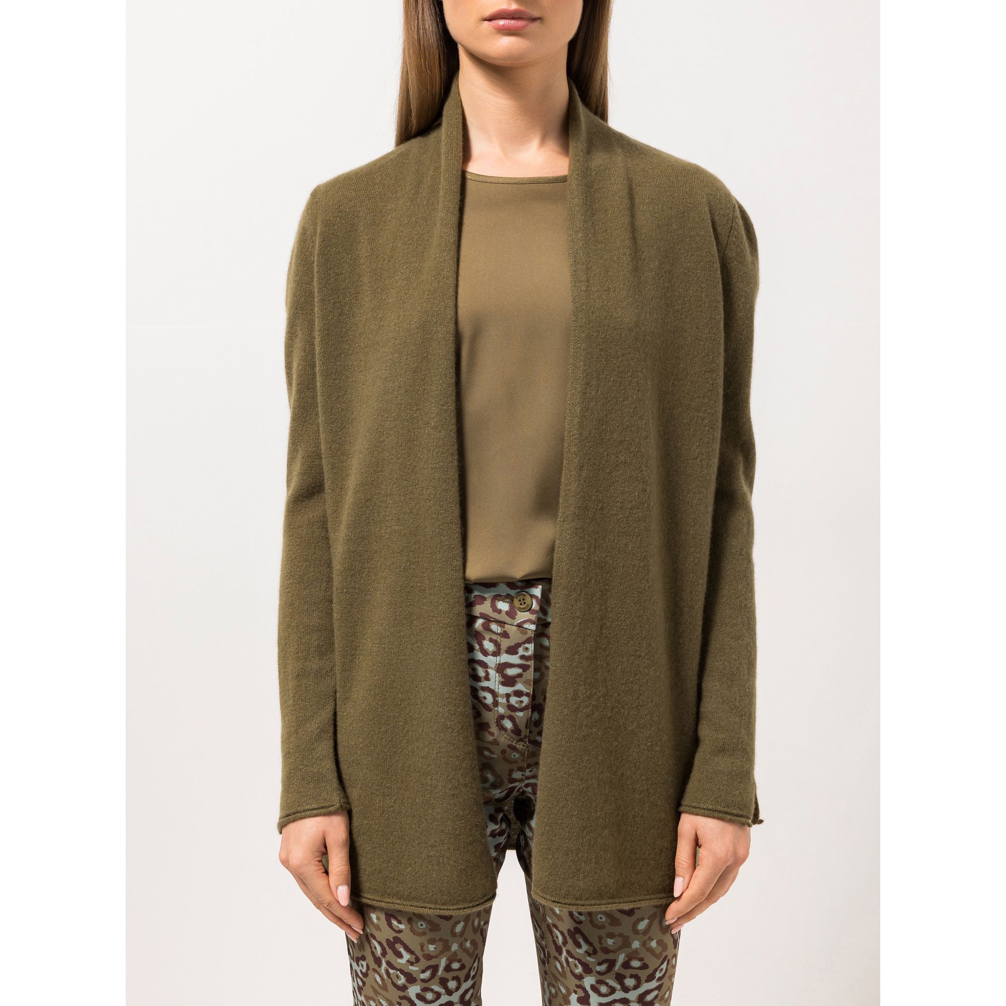 STEFFEN SCHRAUT Longcardigan Deauville 100% Kaschmir leger weit