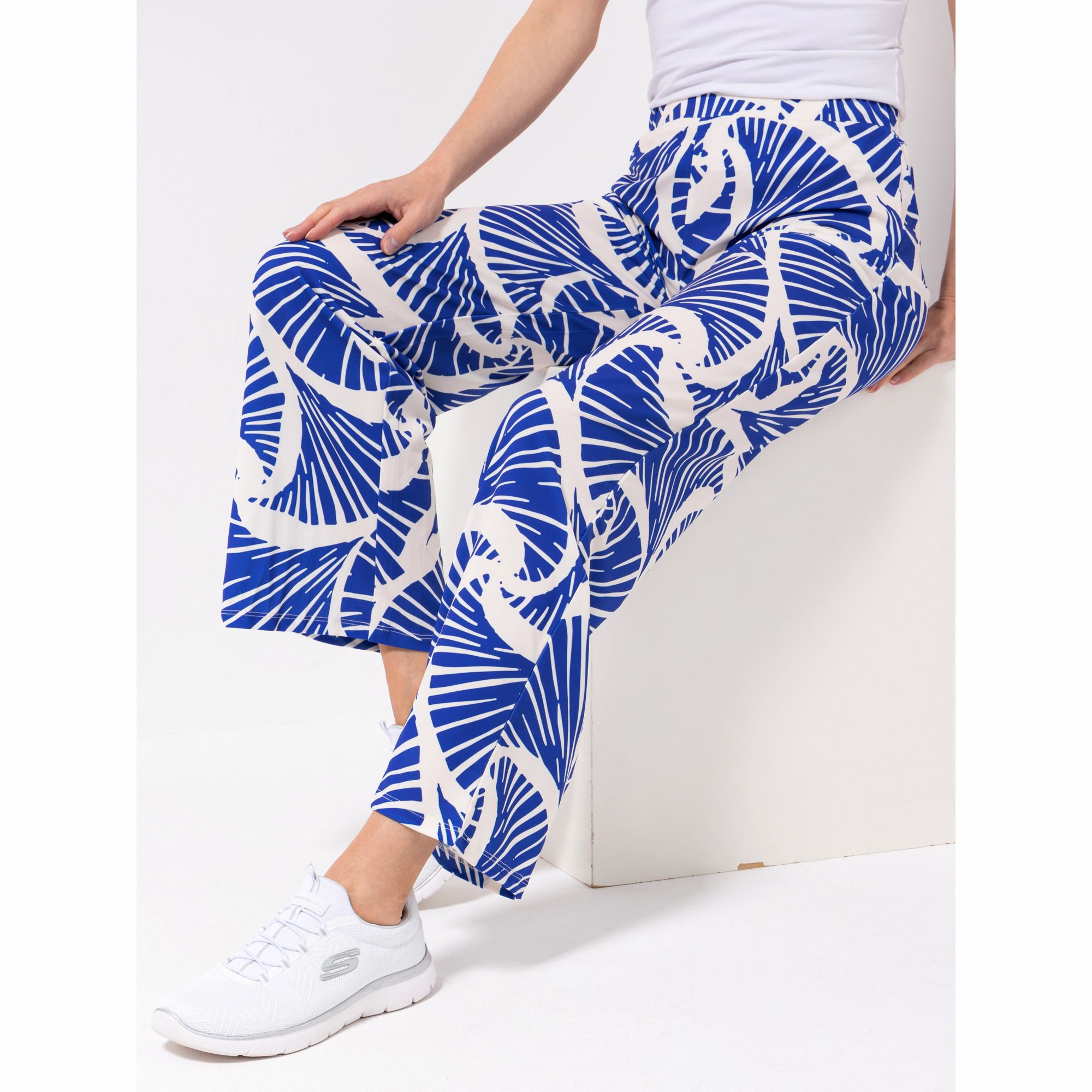 ANNI FOR FRIENDS Jerseyhose Athena Rundumdehnbund Allover-Druck weites Bein