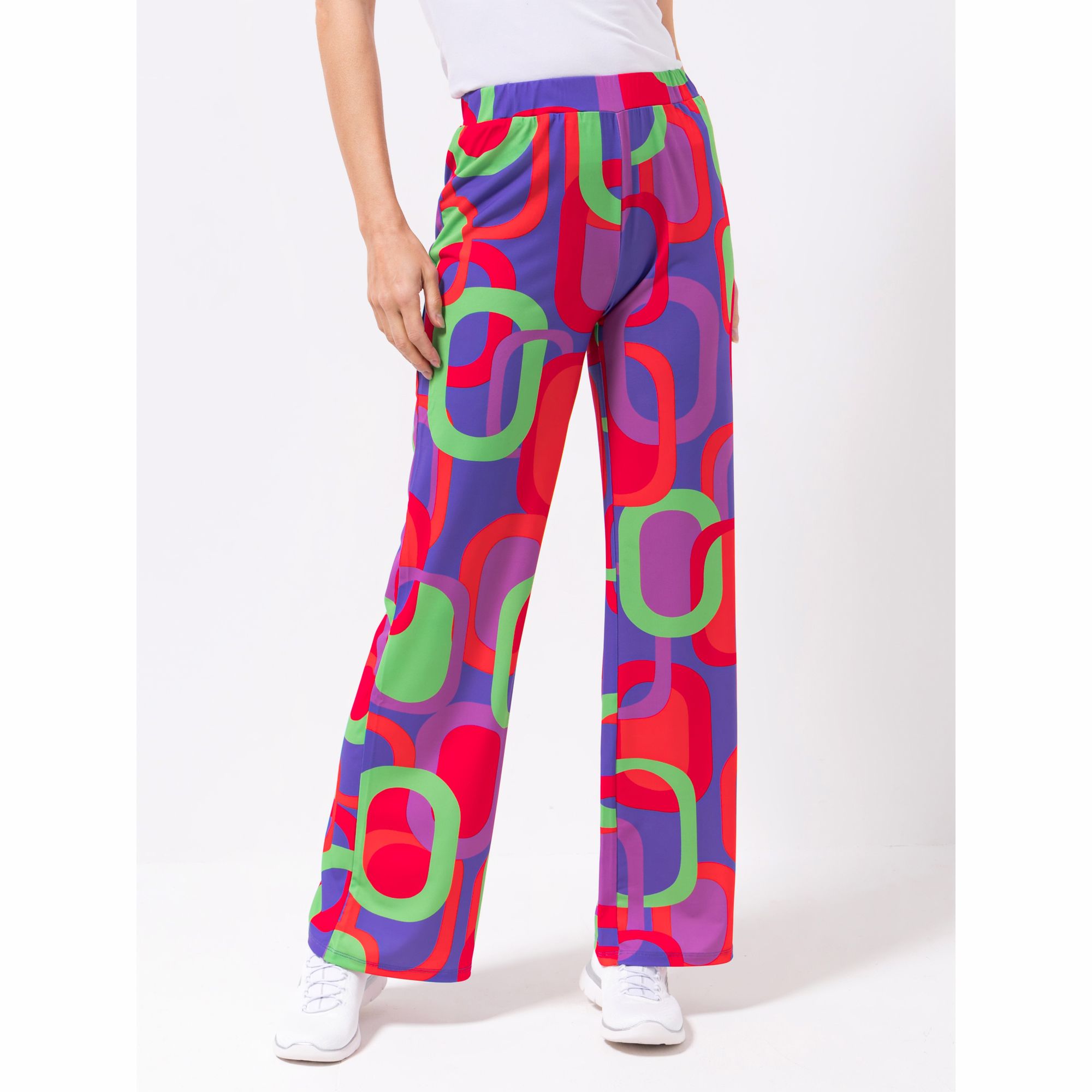 ANNI FOR FRIENDS Jerseyhose Athena Rundumdehnbund Allover-Druck weites Bein