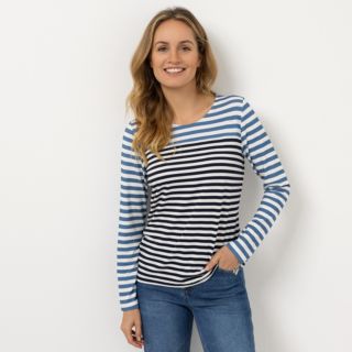 STRANDFEIN Streifenshirt Rundhalsausschnitt OEKO-TEX®Standard 100 figurumspielend