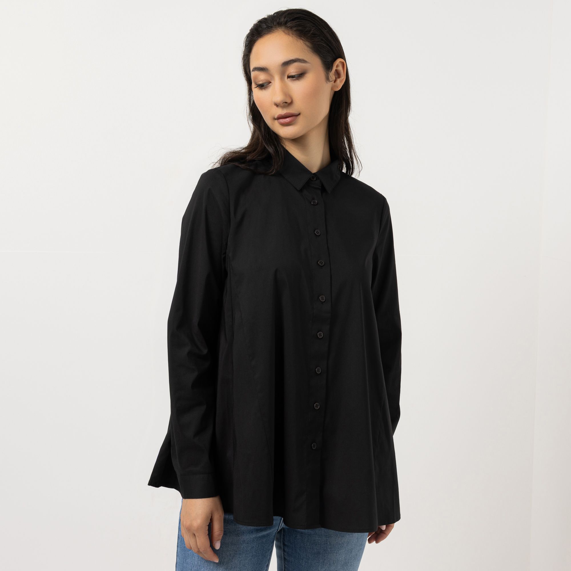 STEFFEN SCHRAUT Bluse Hemdkragen schmale Manschette leger weit