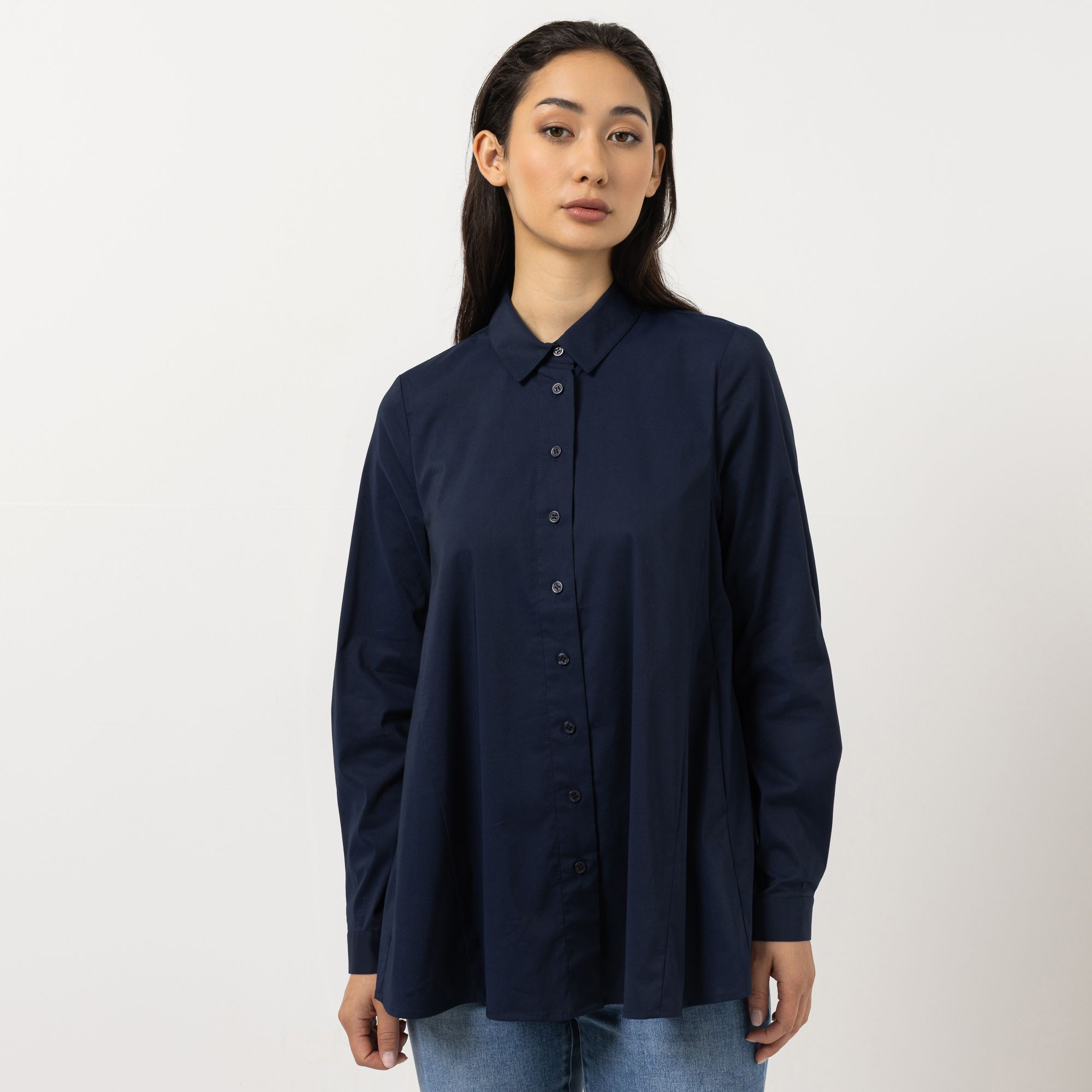 STEFFEN SCHRAUT Bluse Hemdkragen schmale Manschette leger weit