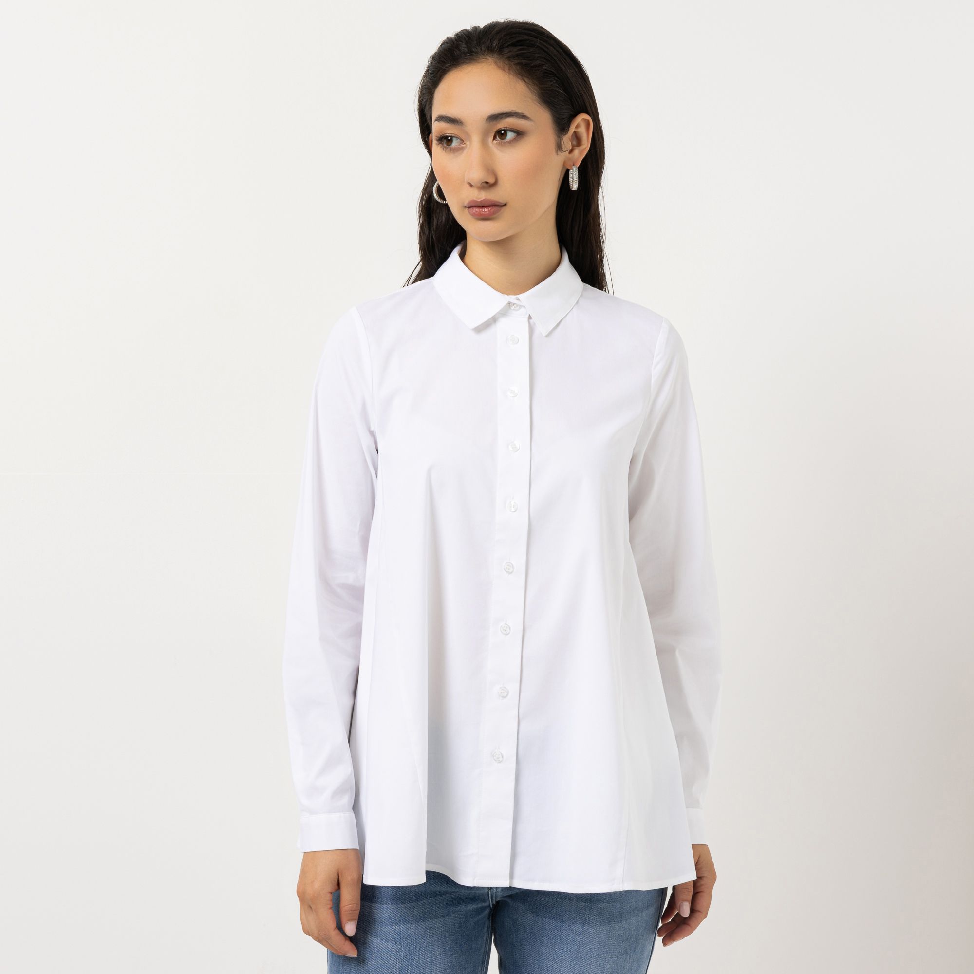 STEFFEN SCHRAUT Bluse Hemdkragen schmale Manschette leger weit