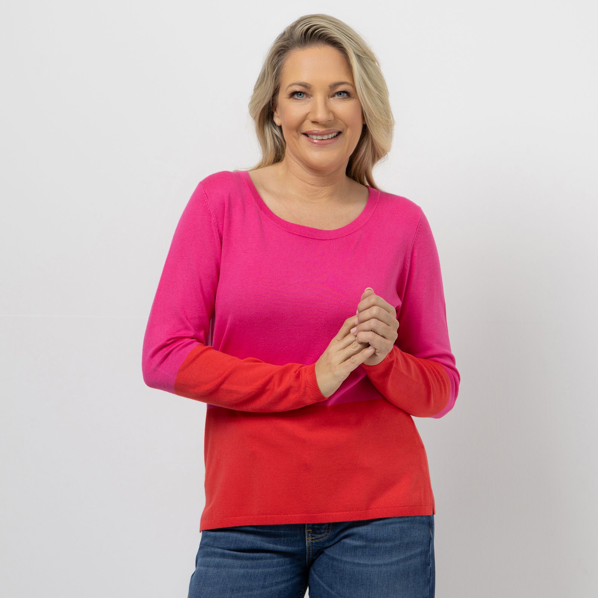 ANNA VON GRIESHEIM Pullover, 1/1-Arm Viskose-Mischung Rundhalsausschnitt figurumspielend