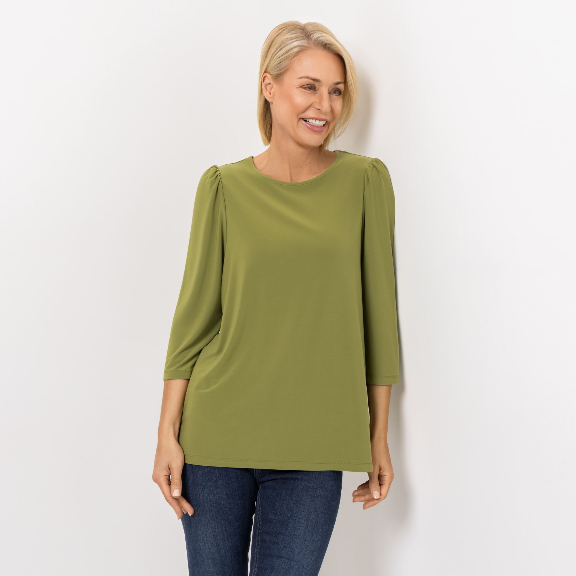 KIM & CO. Shirt, 3/4-Arm Brazil Knit Jersey Rundhalsausschnitt figurumspielend