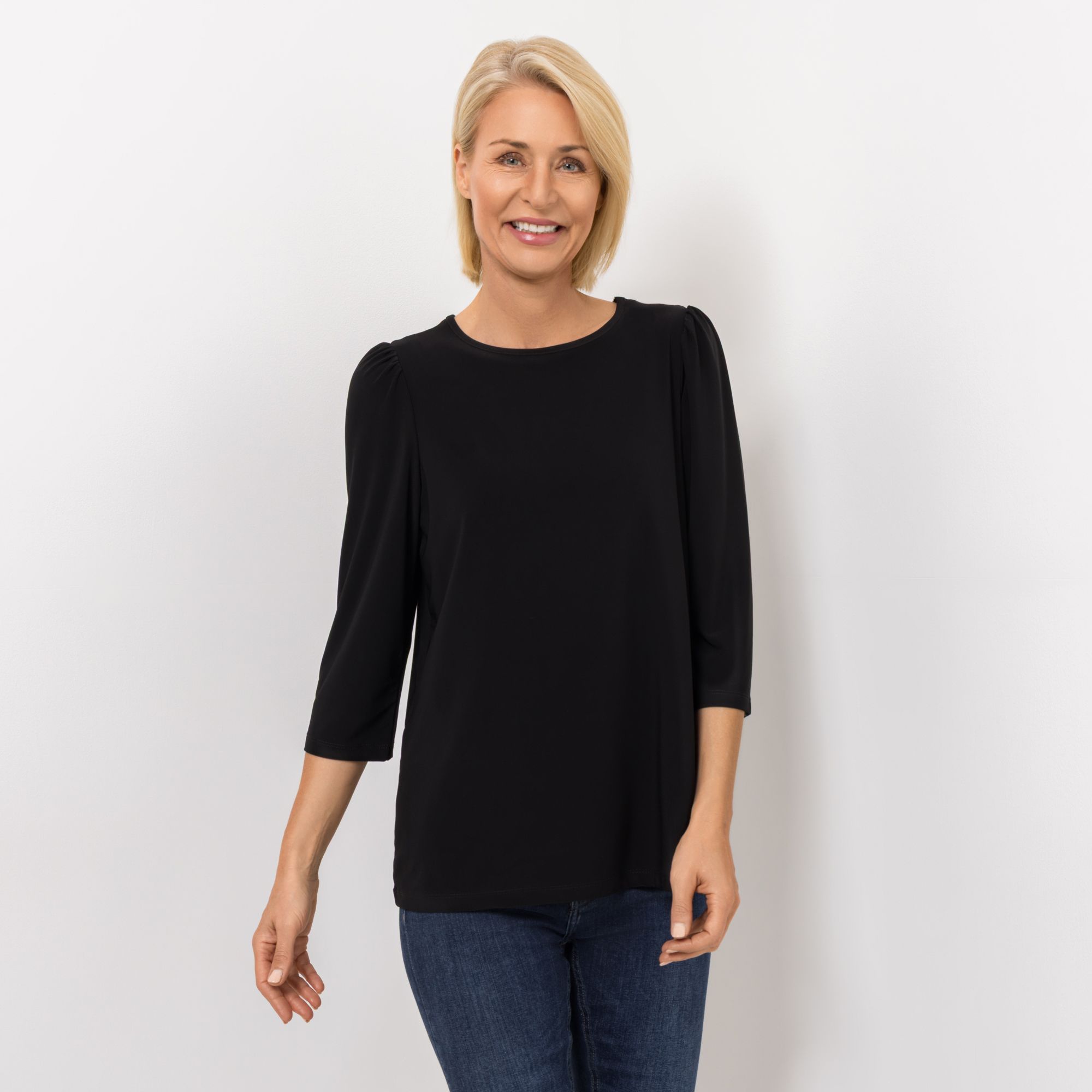 KIM & CO. Shirt, 3/4-Arm Brazil Knit Jersey Rundhalsausschnitt figurumspielend