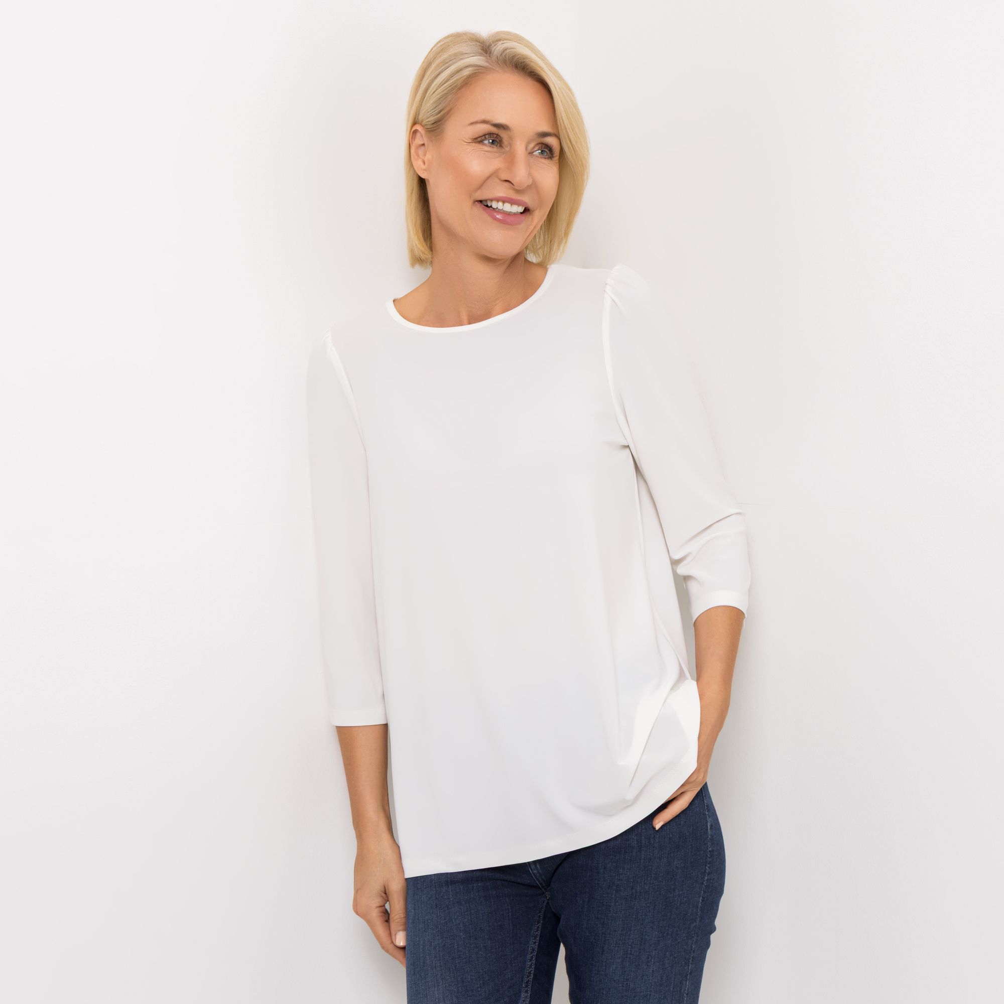 KIM & CO. Shirt, 3/4-Arm Brazil Knit Jersey Rundhalsausschnitt figurumspielend