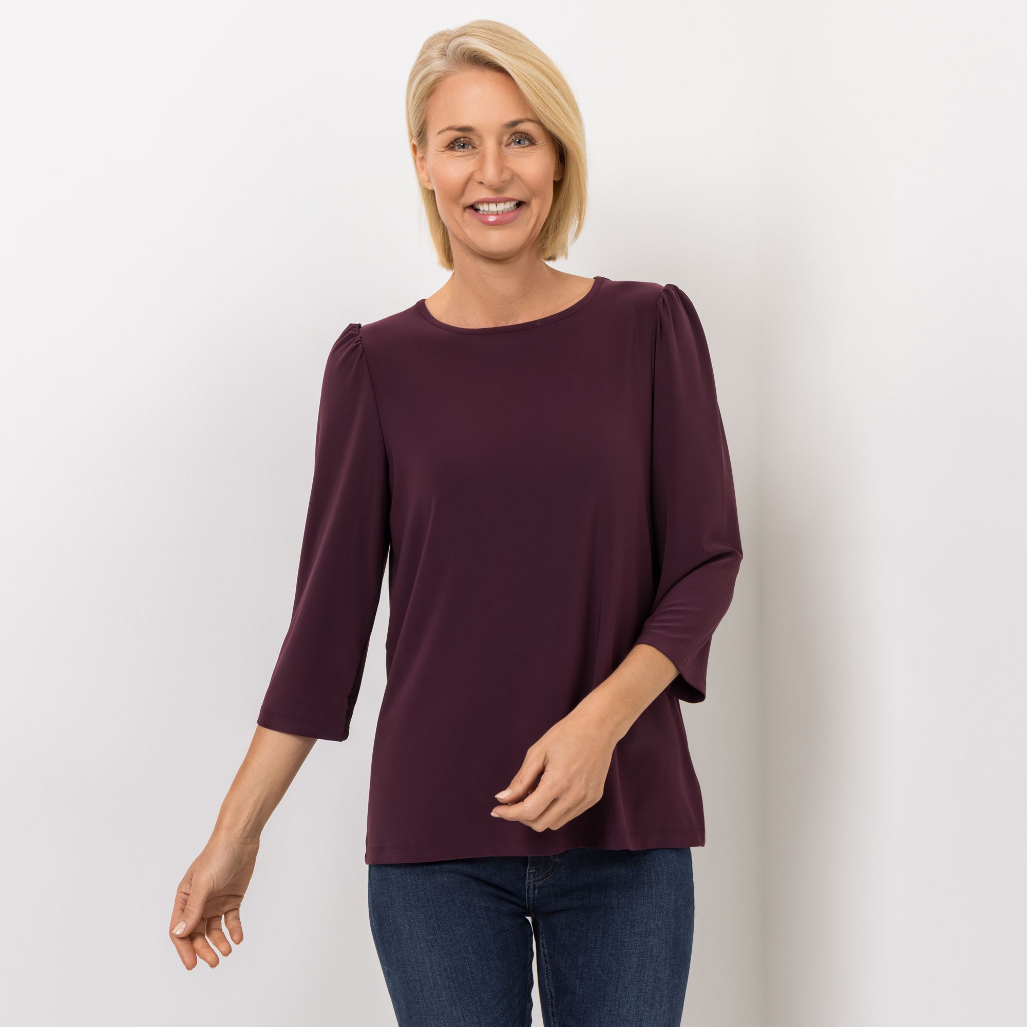 KIM & CO. Shirt, 3/4-Arm Brazil Knit Jersey Rundhalsausschnitt figurumspielend
