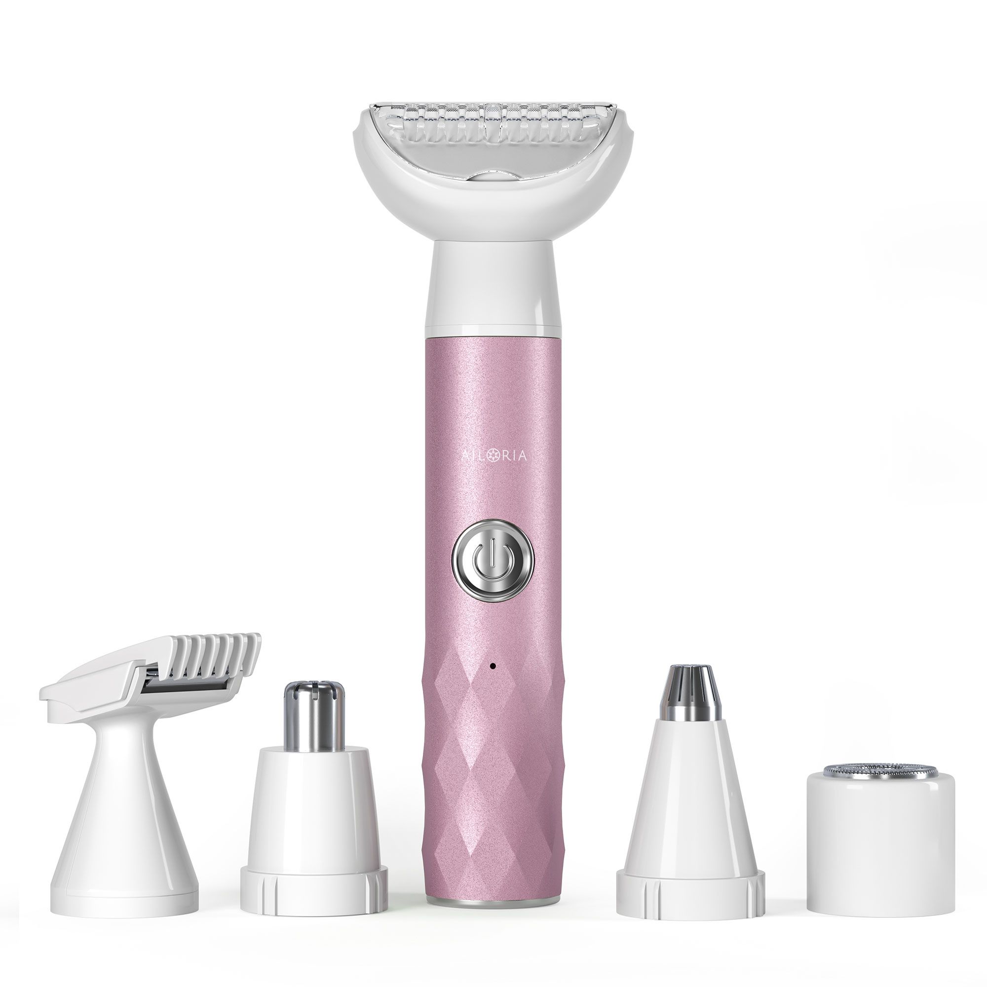 AILORIA Evapore Glow Rasierer mit 5 Aufsätzen und Spritzwasserschutz inkl. Kosmetiktasche