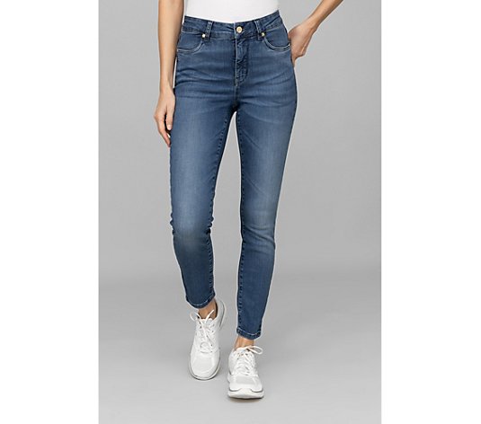 ANNI FOR FRIENDS Jeans 4-Pocket-Style Used-Effekt schmales Bein
