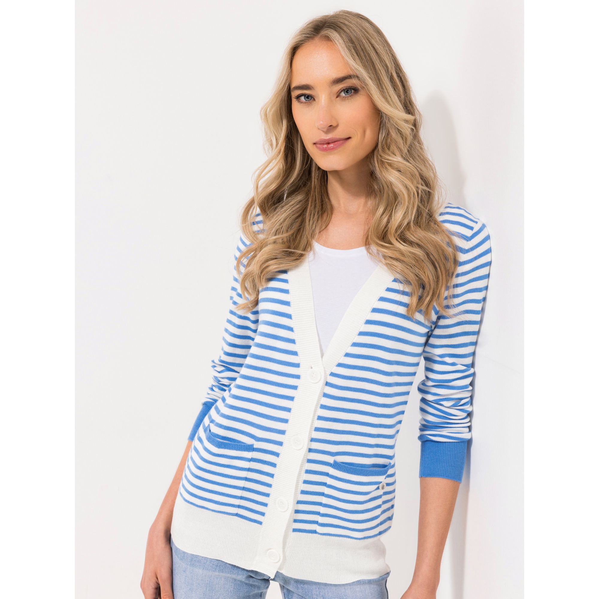 STRANDFEIN Cardigan V-Ausschnitt mit ECOVERO Viskose figurumspielend