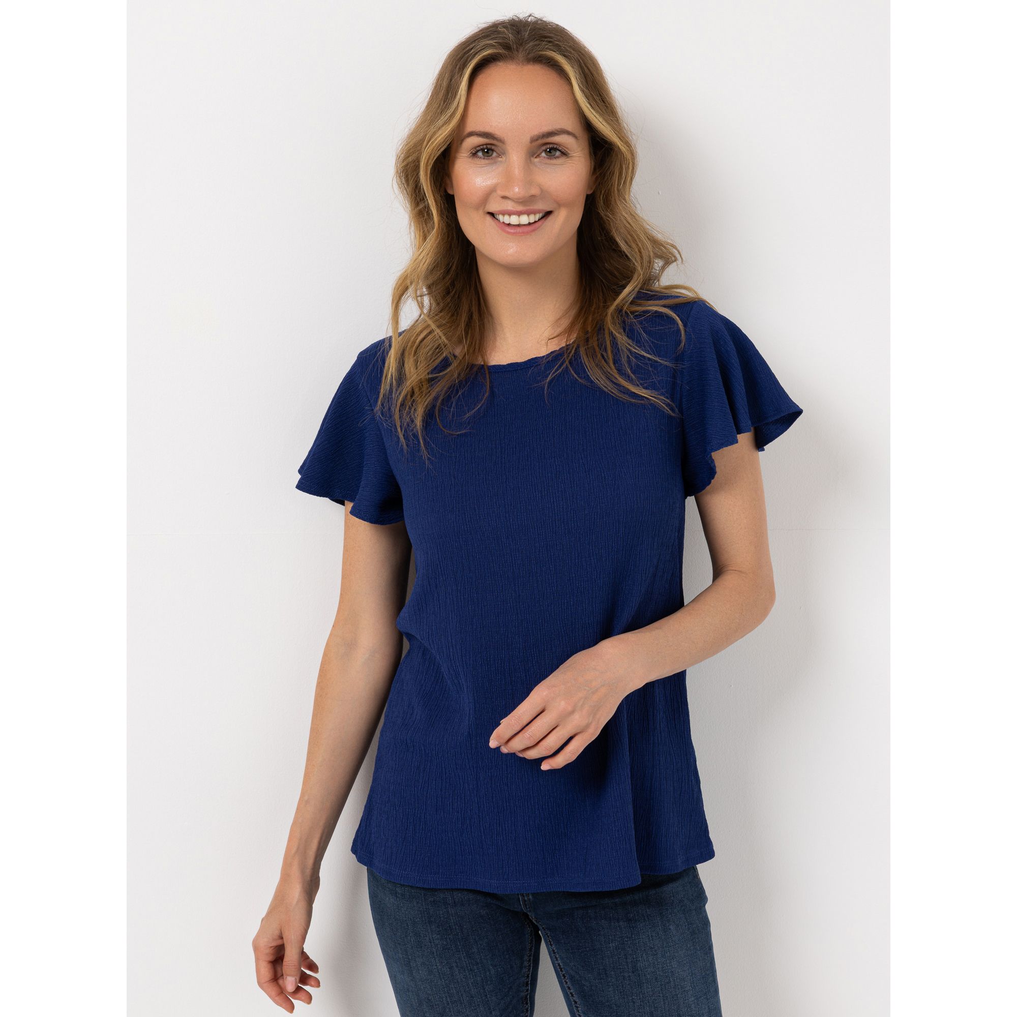 KIM & CO. Shirt, 1/4-Arm Crash Jersey Rundhalsausschnitt figurumspielend