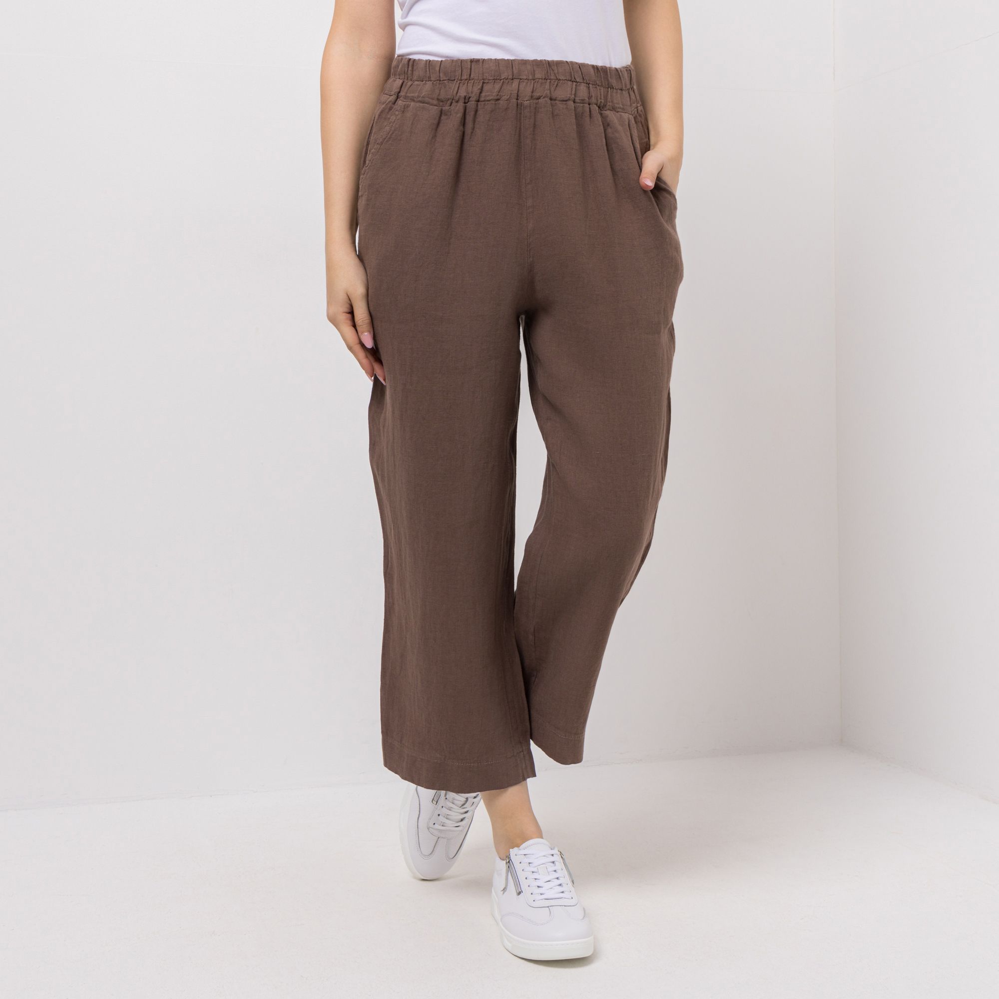 DINE 'N' DANCE Leinenhose Flamenco Rundumdehnbund 7/8-Länge weites Bein