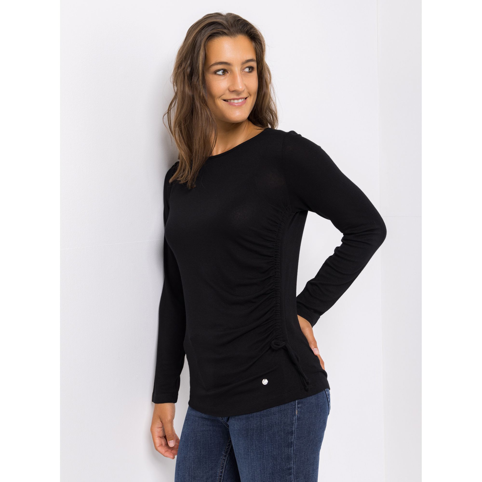 EVA LUTZ Shirt Rundhalsausschnitt mit ECOVERO figurbetont