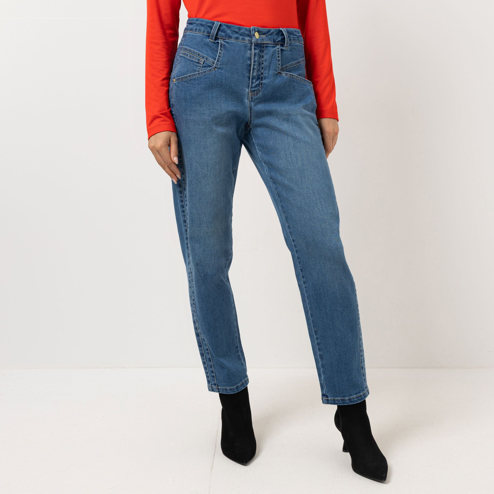 STEFFEN SCHRAUT Jeans knöchellang Galonstreifen hohe Taille