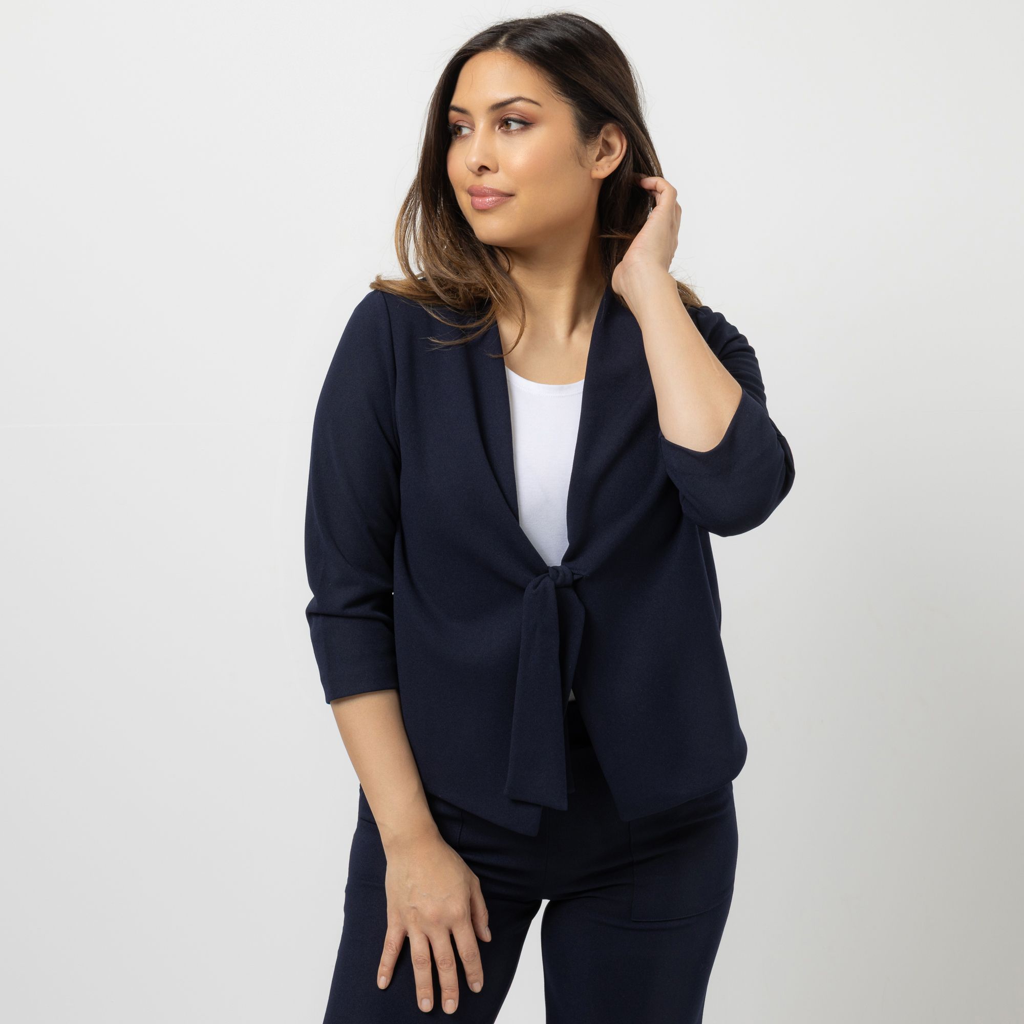 KIM & CO. Jacke, 3/4-Arm Ponti Crepe Jersey Bindeband figurumspielend