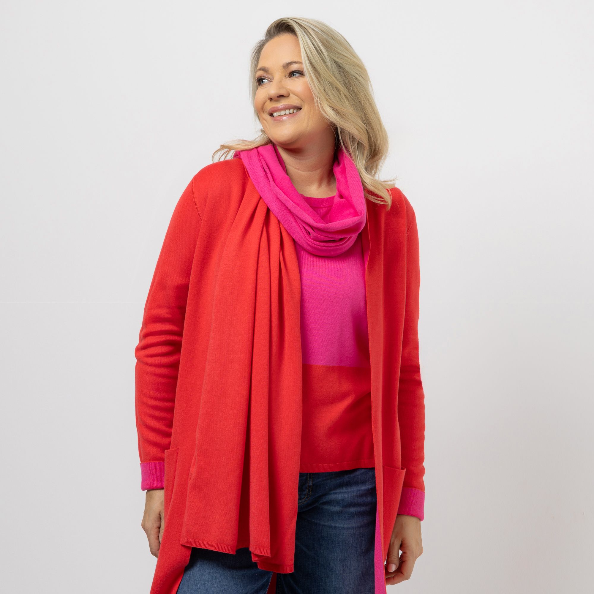 ANNA VON GRIESHEIM Schal Viskose-Mischung Colour-Blocking 200x50cm