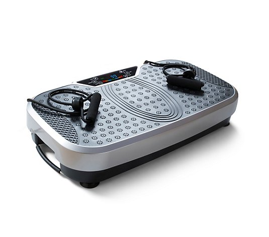 BODI-TEK Vibrationsplatte mit Bändern,Adapter & Handfernbedienung belastbar bis 120kg