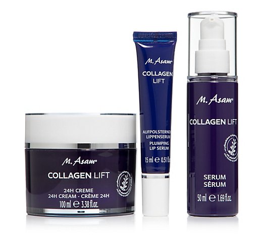 M.ASAM® Collagen Lift 24h-Creme 100ml, Serum 50ml & Lippenserum 15ml