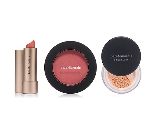 bareMinerals® Make-up-Trio Concealer Puder 2g, Lippenstift 3,6g & Rouge 5,9g