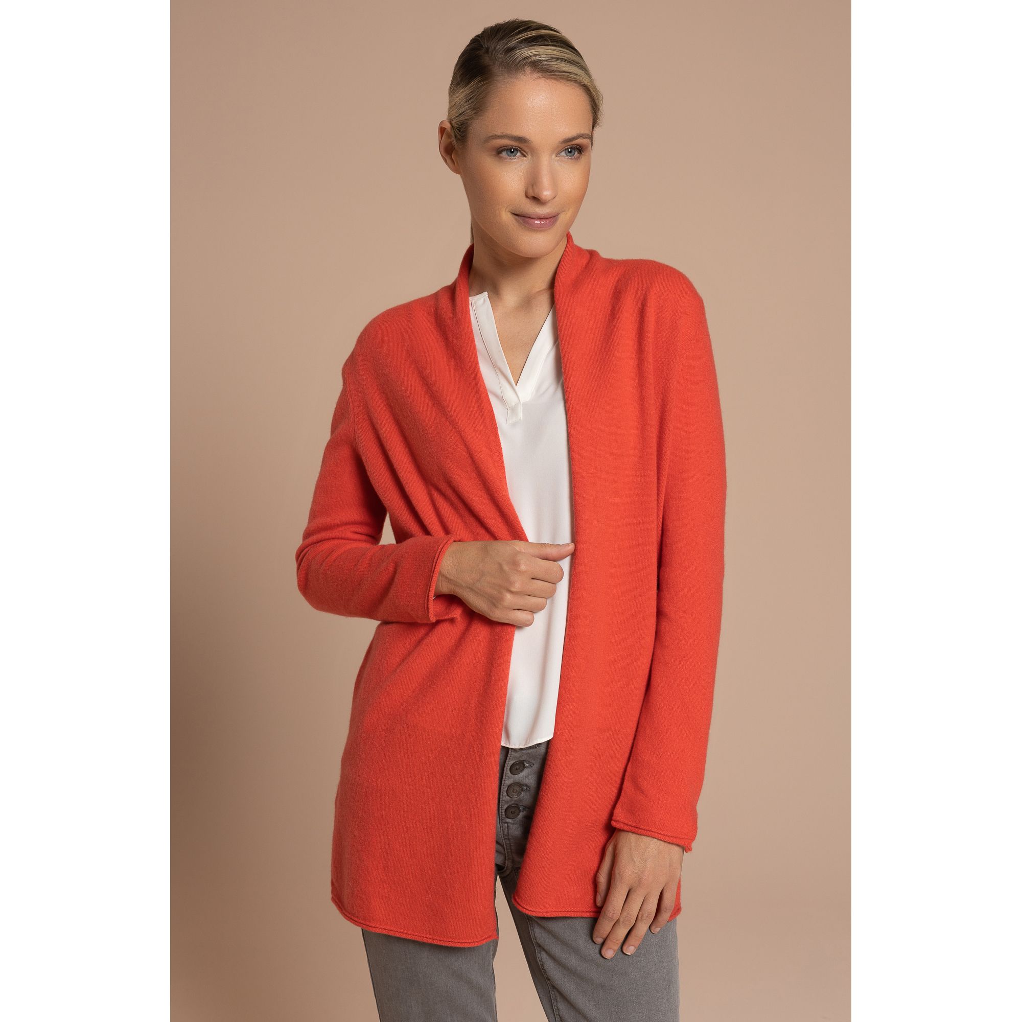 STEFFEN SCHRAUT Longcardigan, 1/1-Arm Deauville 100% Kaschmir leger weit