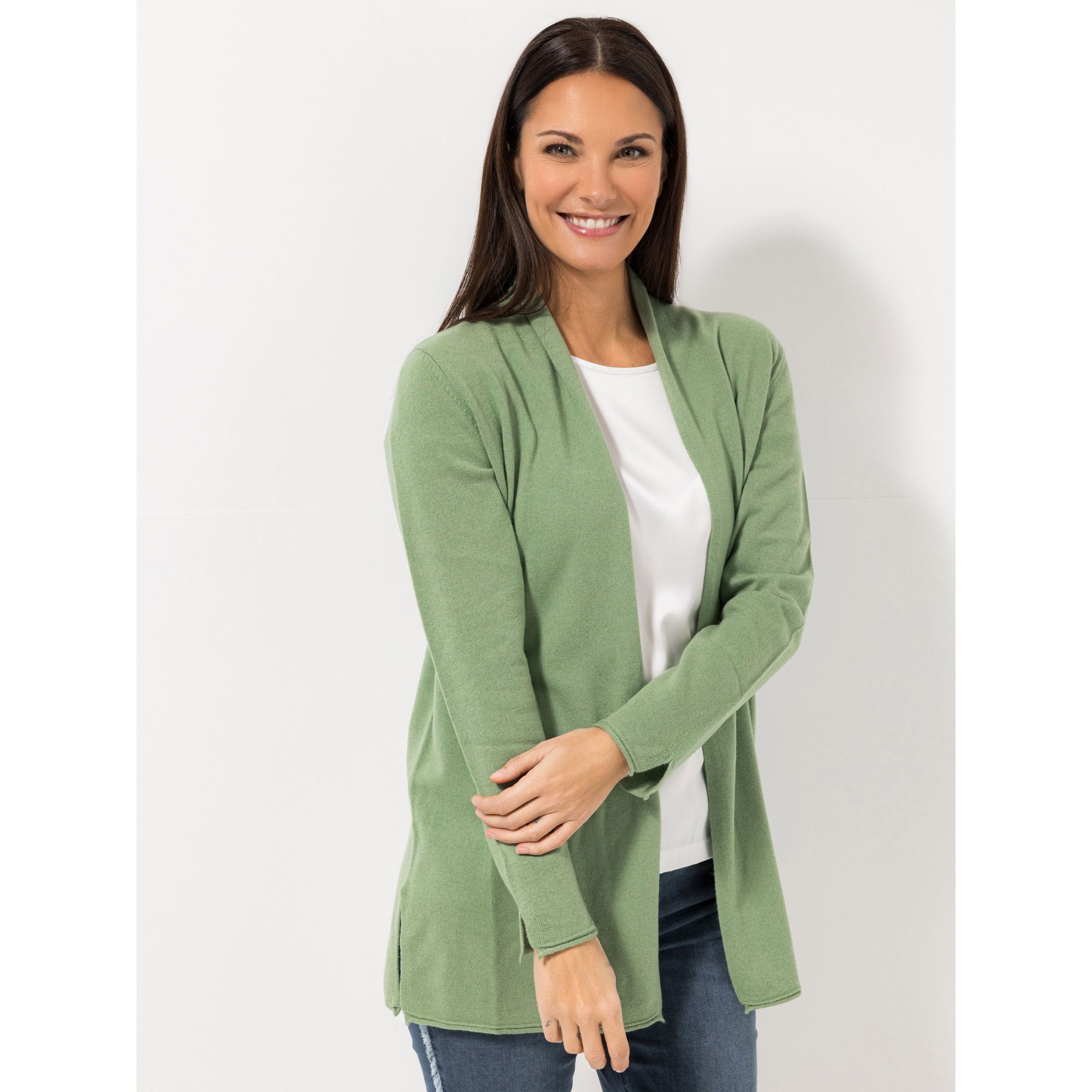 STEFFEN SCHRAUT Longcardigan, 1/1-Arm Deauville 100% Kaschmir leger weit