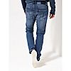 STRANDFEIN Menswear Jeanshose, lange Form 5-Pocket-Style Logoprägung Used-Look, 3 of 5