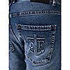 STRANDFEIN Menswear Jeanshose, lange Form 5-Pocket-Style Logoprägung Used-Look, 4 of 5