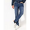 STRANDFEIN Menswear Jeanshose, lange Form 5-Pocket-Style Logoprägung Used-Look, 5 of 5