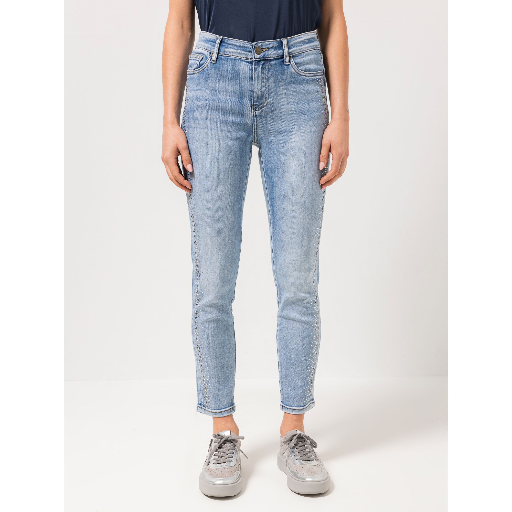 STEFFEN SCHRAUT Hose seitlicher Strass knöchellang sehr schmales Bein