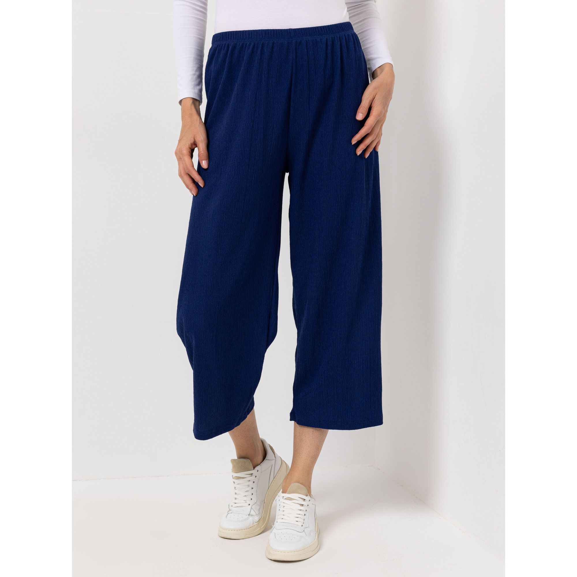 KIM & CO. Hose, 7/8-Länge Crash Jersey Rundumdehnbund weites Bein