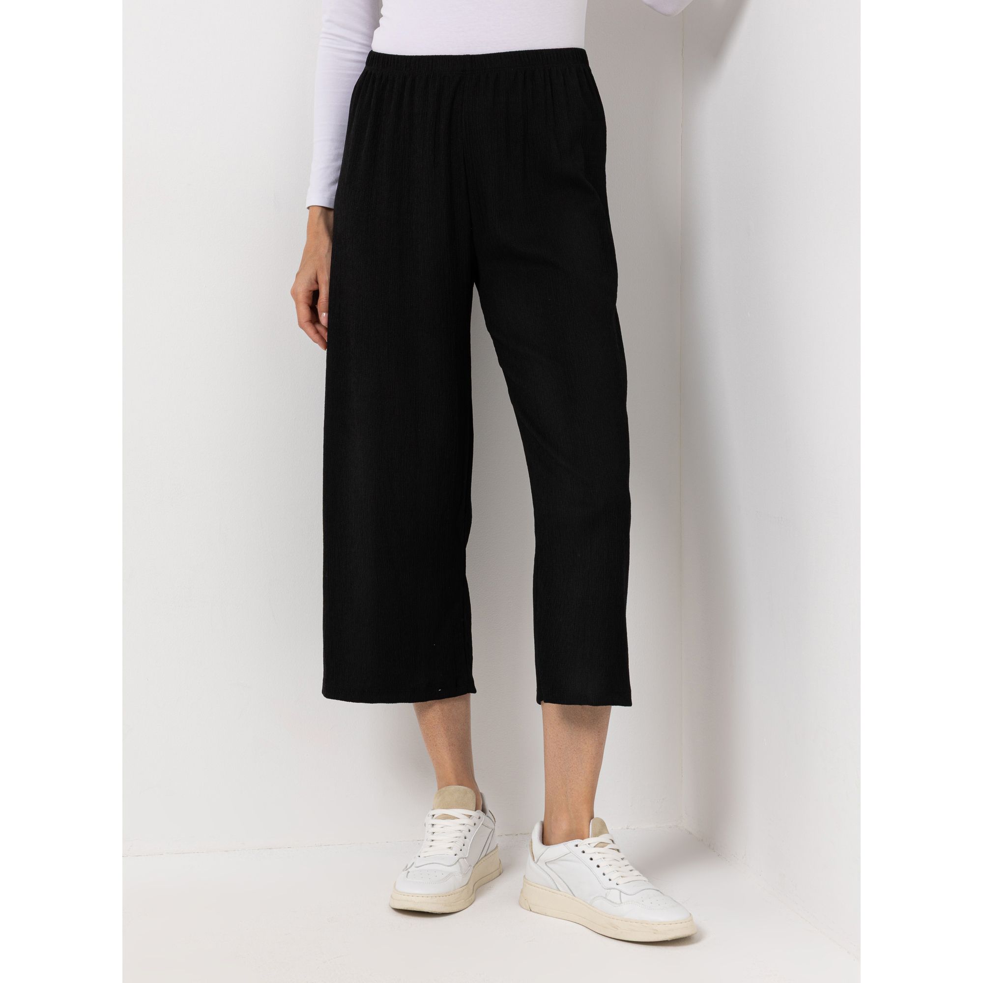 KIM & CO. Hose, 7/8-Länge Crash Jersey Rundumdehnbund weites Bein