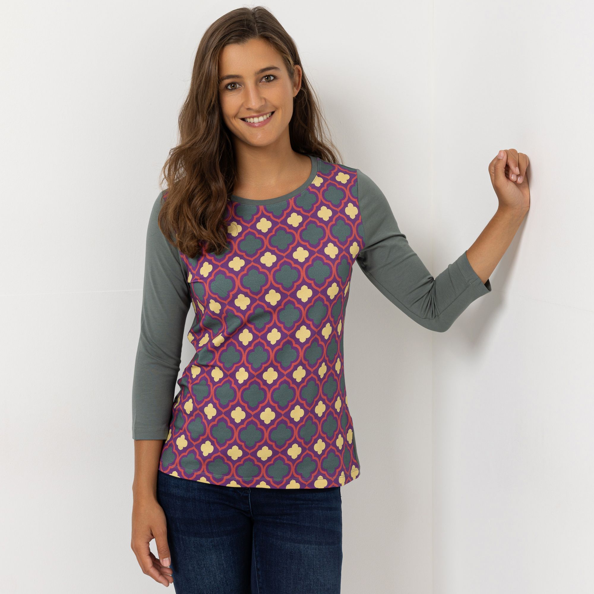 ANNI FOR FRIENDS Shirt Asta 3/4-Arm Rundhalsausschnitt figurumspielend