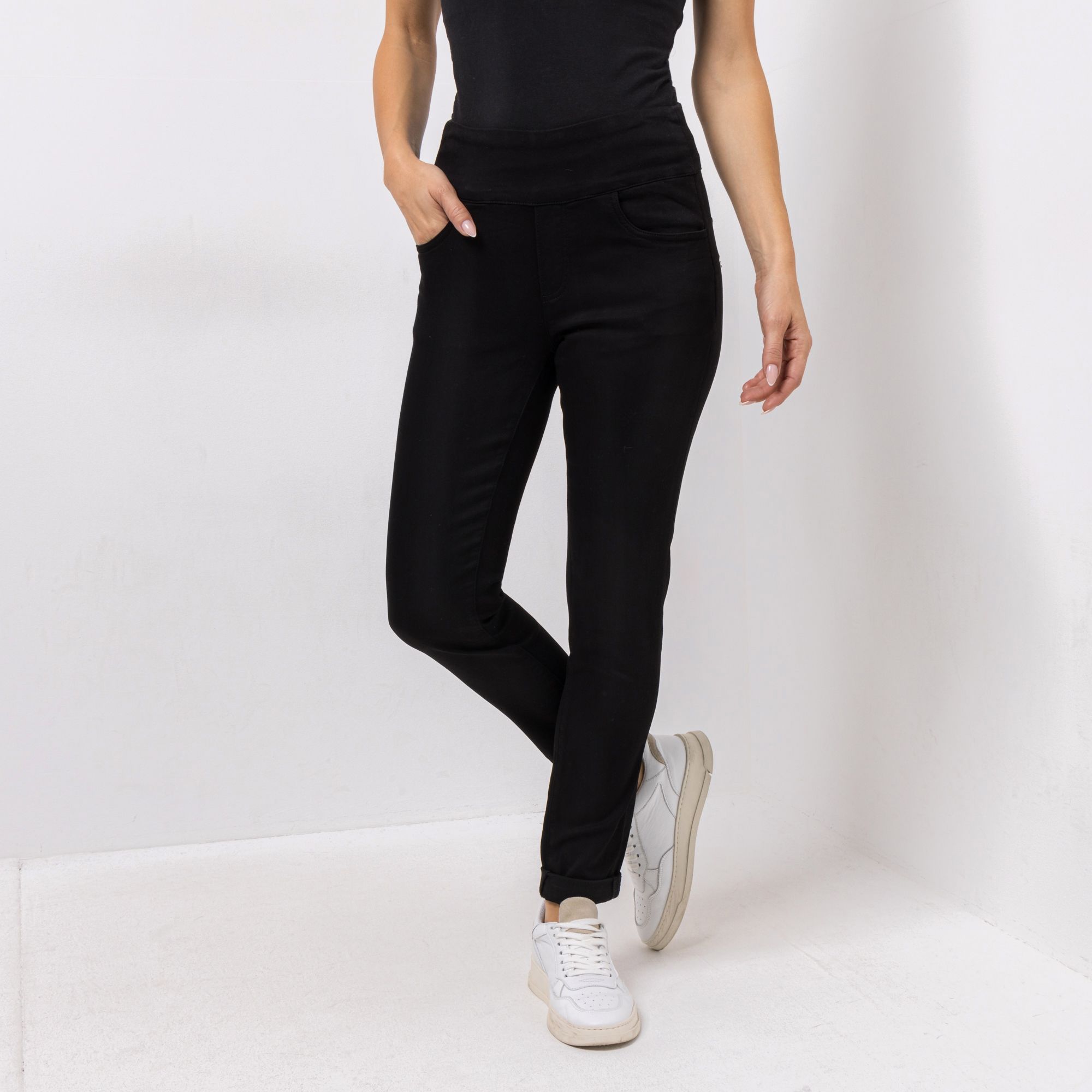 DINE 'N' DANCE Jeggings Rundumdehnbund Umschlag schmales Bein