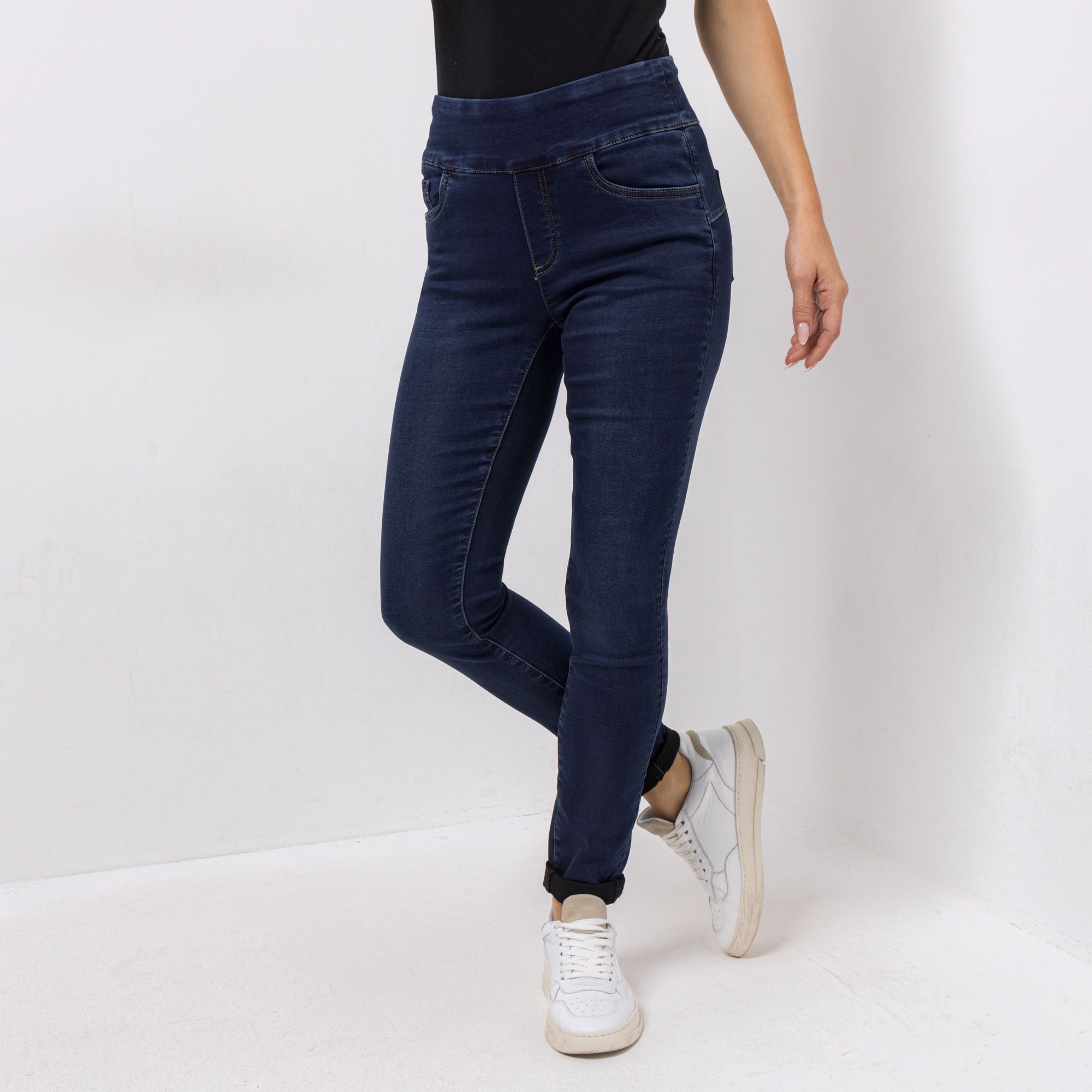 DINE 'N' DANCE Jeggings Rundumdehnbund Umschlag schmales Bein