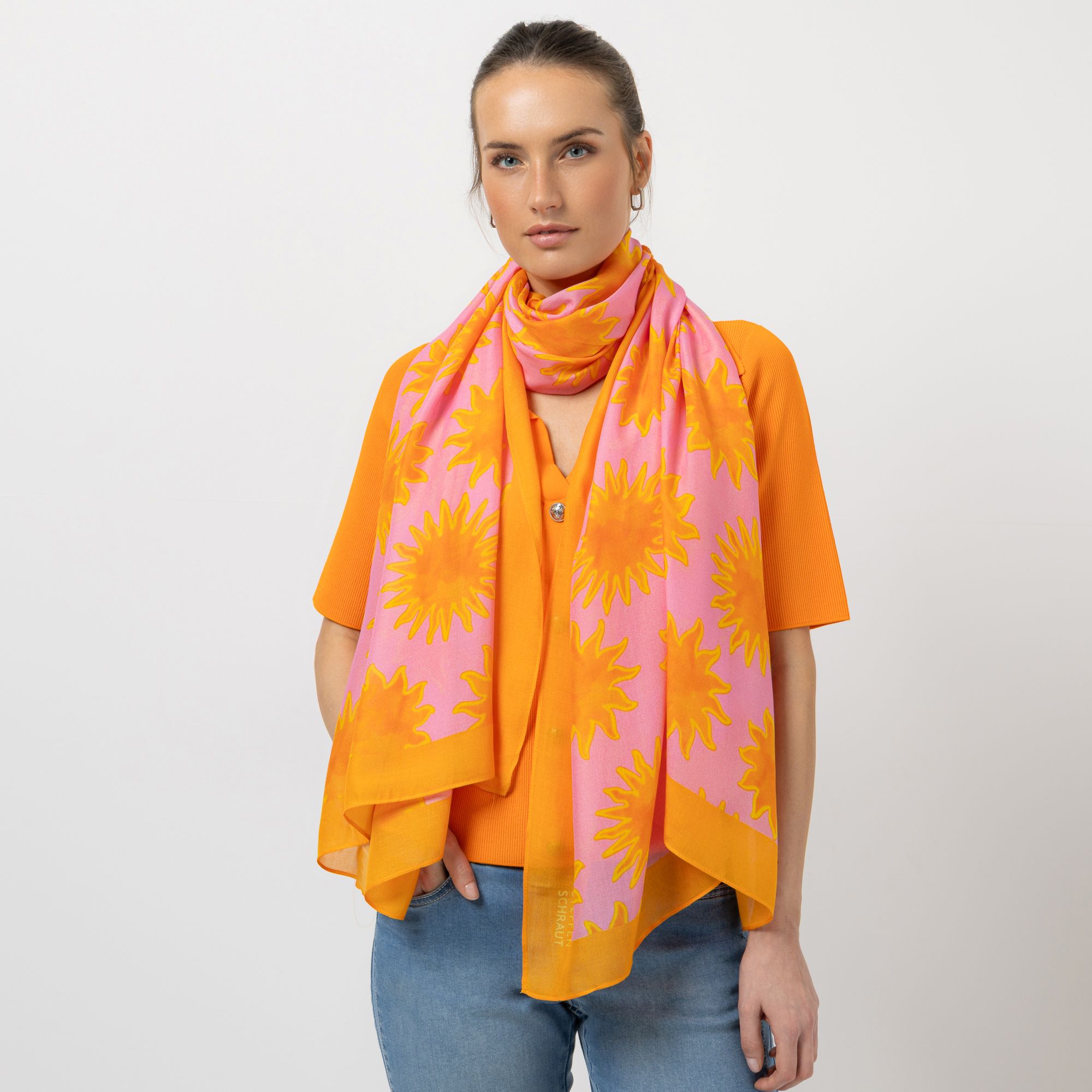 STEFFEN SCHRAUT Schal Biarritz Allover-Druck aus ECOVERO Viskose 100 x 190 cm