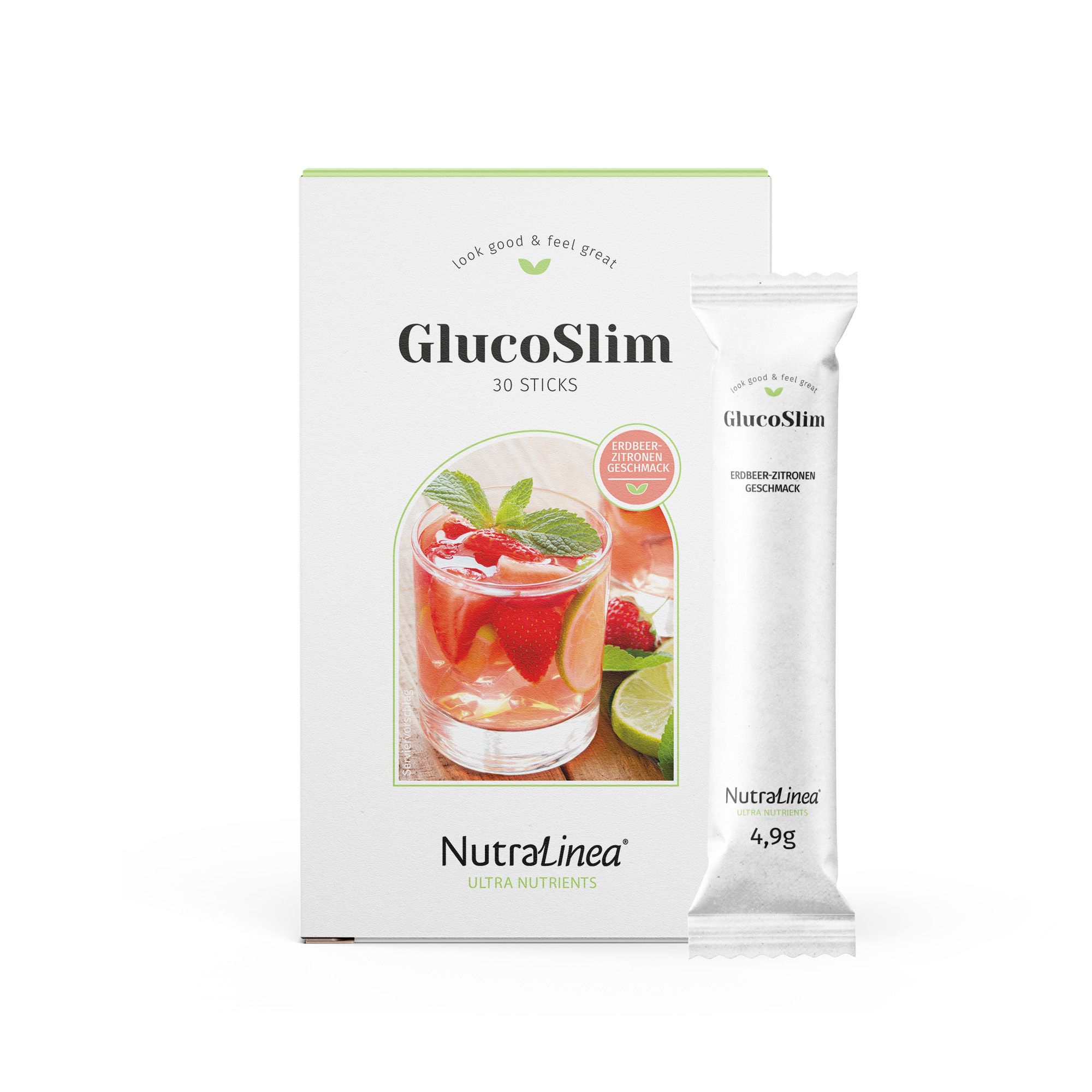 NutraLinea® GlucoSlim Drink mit Viva W8 Glucomannan & Chrom 30 Sticks