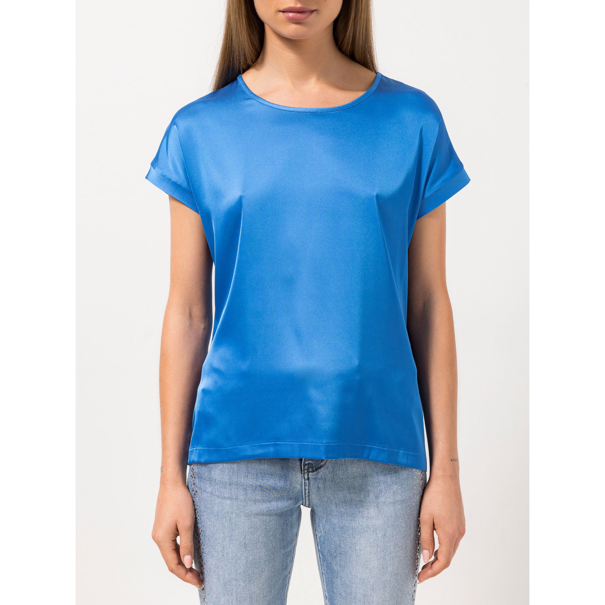 STEFFEN SCHRAUT Blusenshirt Havanna Rundhalsausschnitt Materialmix leger weit