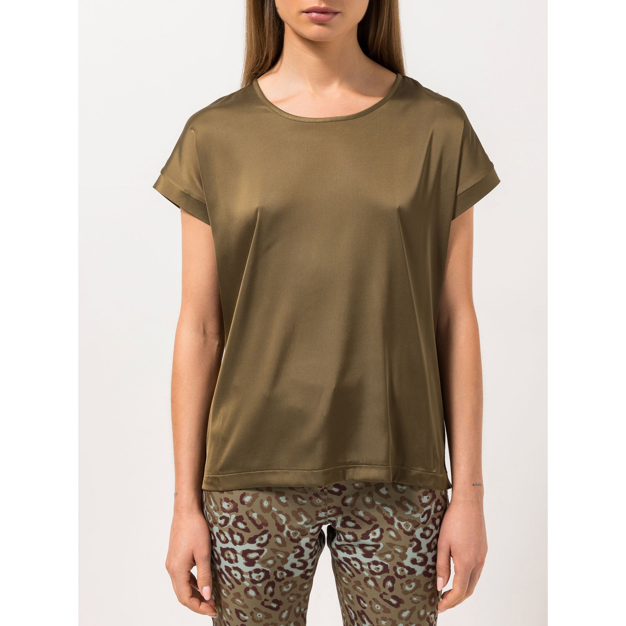 STEFFEN SCHRAUT Blusenshirt Havanna Rundhalsausschnitt Materialmix leger weit