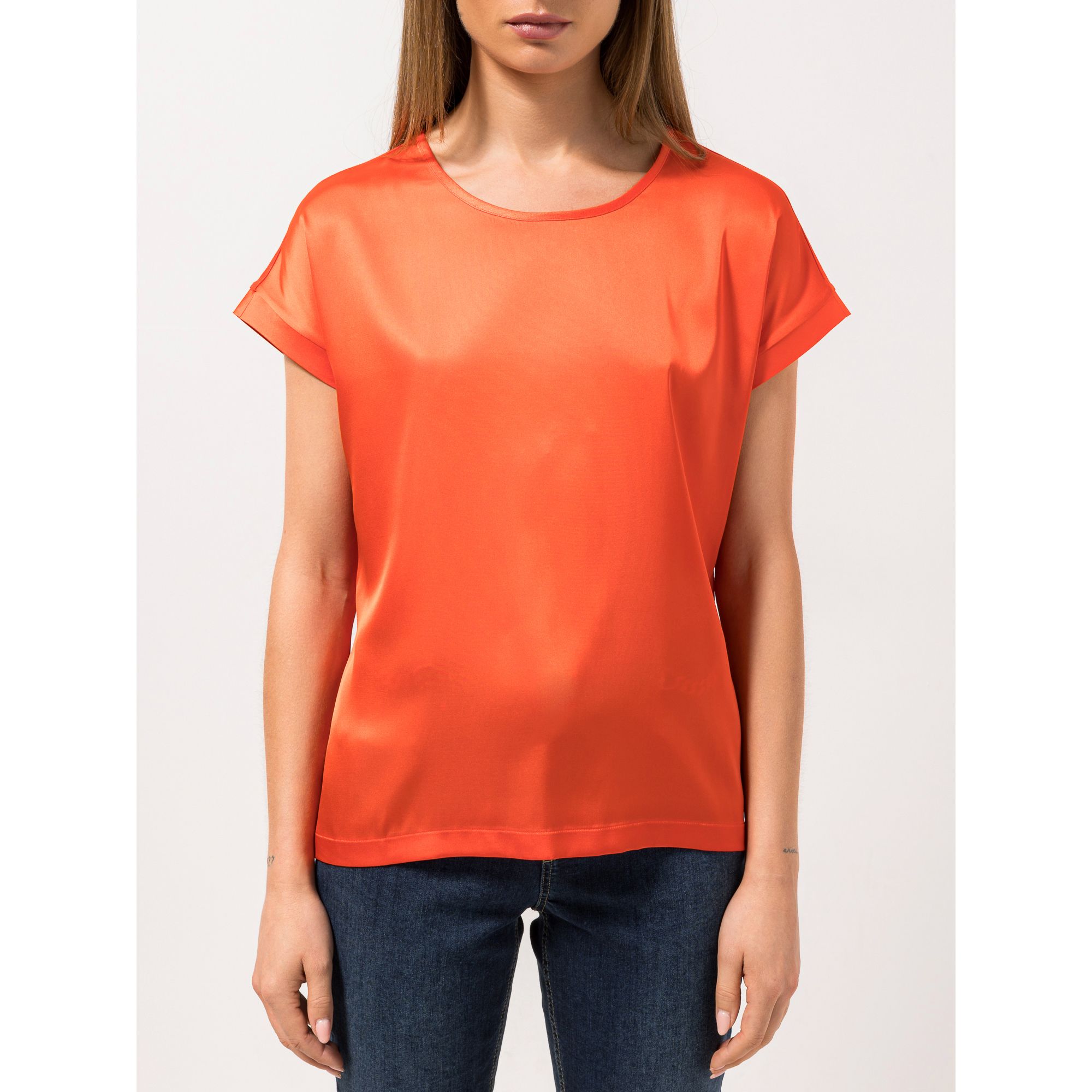 STEFFEN SCHRAUT Blusenshirt Havanna Rundhalsausschnitt Materialmix leger weit