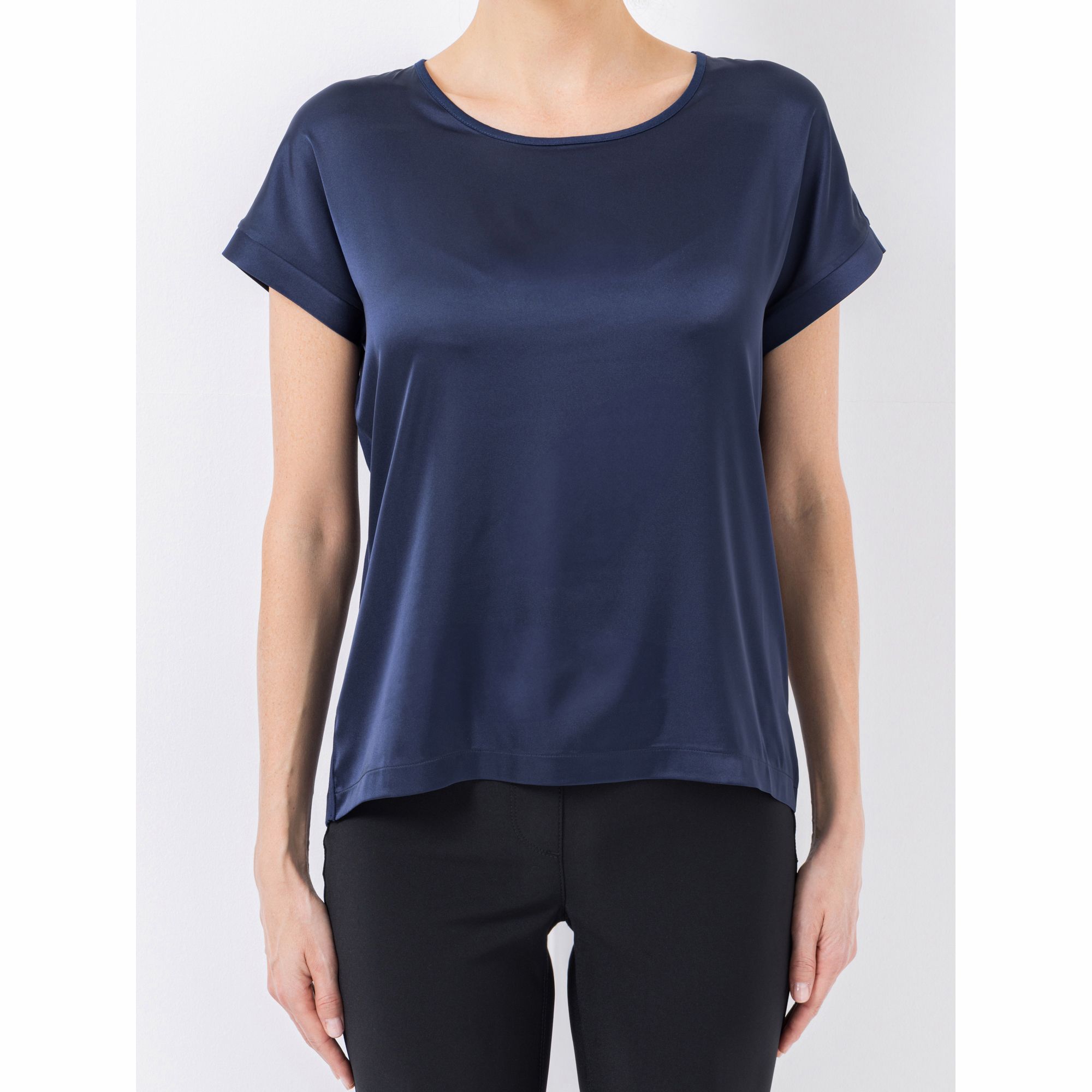 STEFFEN SCHRAUT Blusenshirt Havanna Rundhalsausschnitt Materialmix leger weit