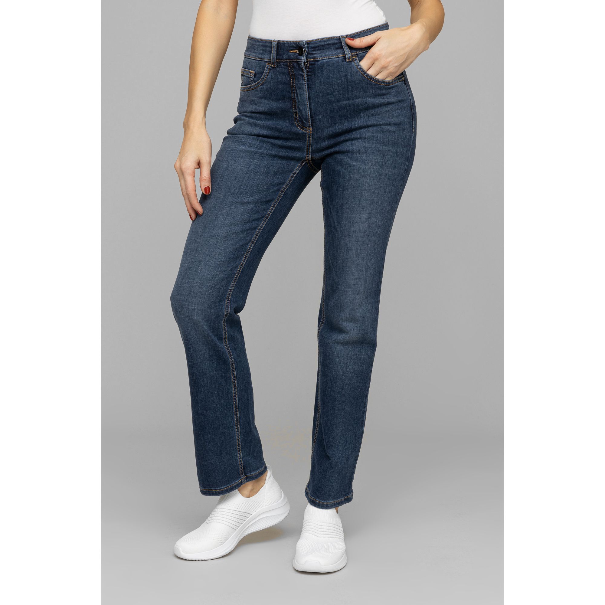 EVA LUTZ Jeanshose Efi lange Form 5-Pocket-Style gerades Bein
