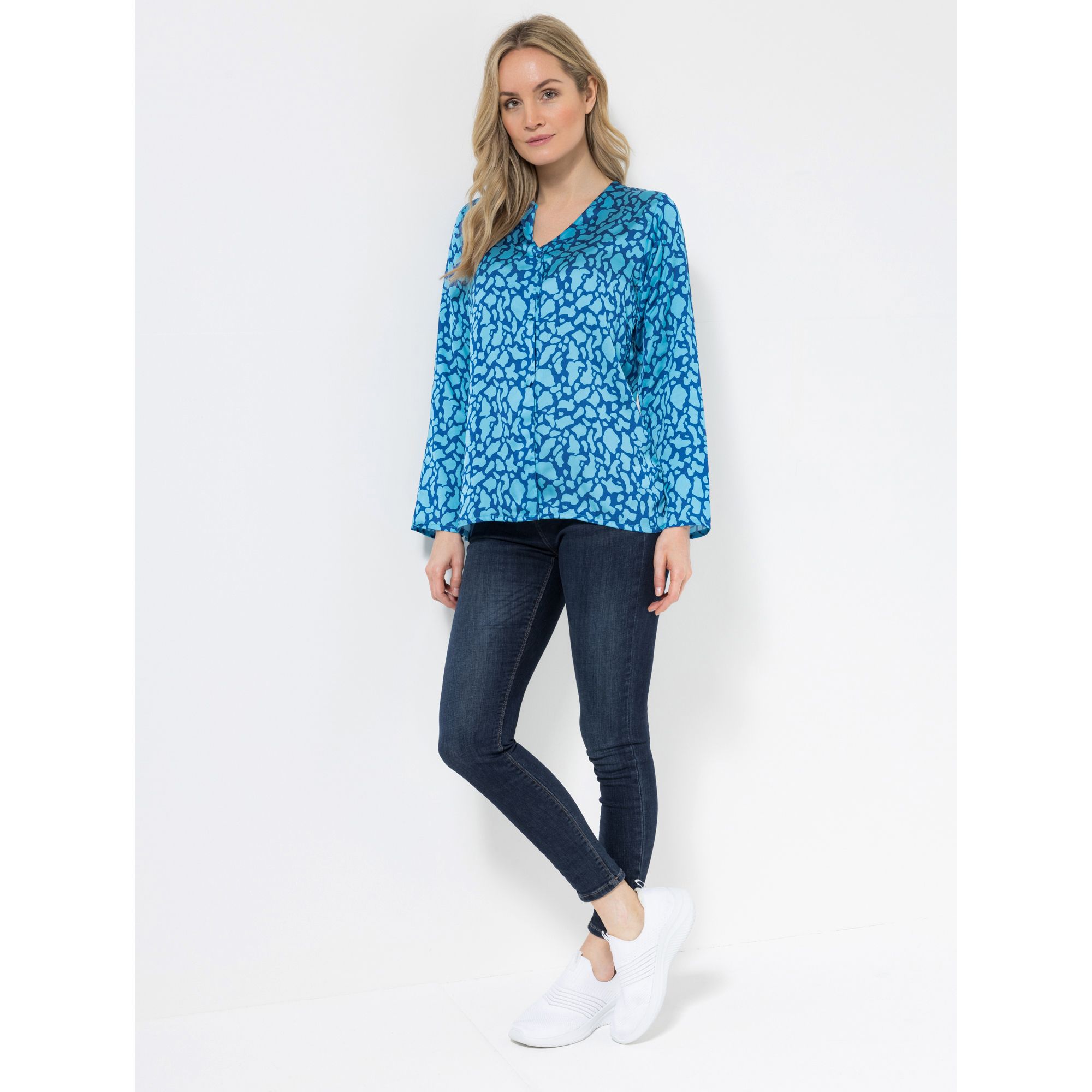 SOULS BY EYWASOULS® Bluse, 1/1 Arm V-Ausschnitt figurumspielend